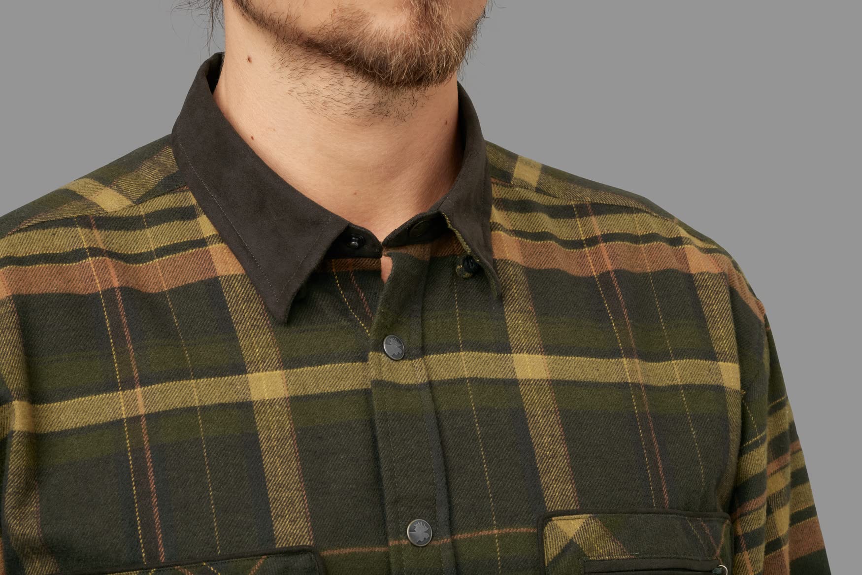 Men's Pajala Shirt - Comfortable Green & Brown Plaid Flannel Shirt - Size Large - Perfect for Camping, Hiking and Outdoor Adventures