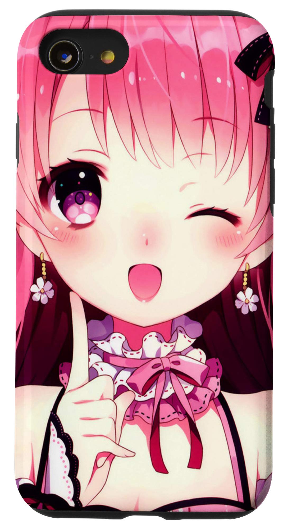 iPhone SE (2020)/7/8 Anime Girl Japanese Aesthetic Phone Case - Cute Otaku Gift for Anime Lovers, Kawaii Design for Daily Use & Cosplay Events