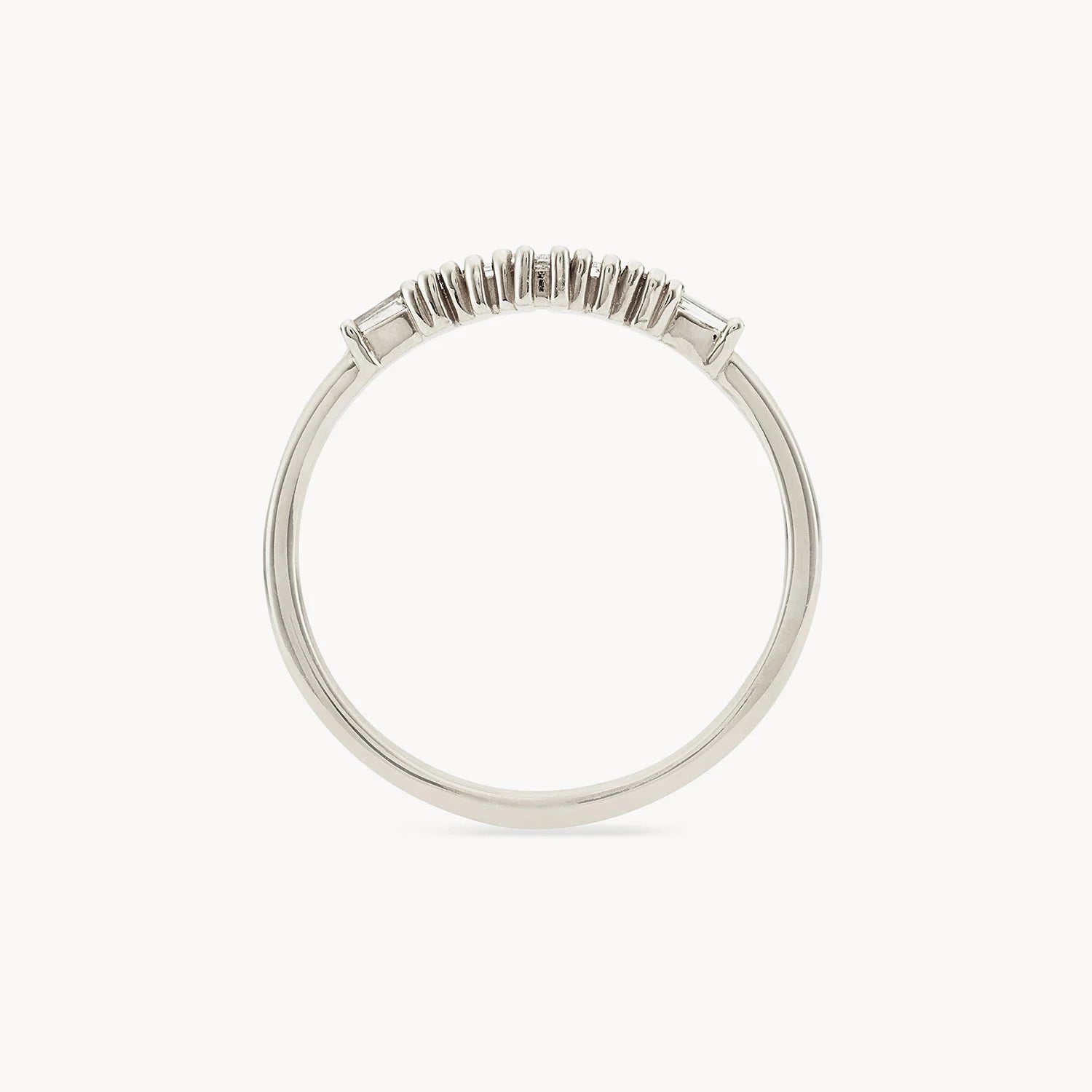 14K White Gold Diamond Band Ring for Women - Elegant Daybreak Wedding & Engagement Ring - Perfect for Anniversaries, Proposals & Special Occasions