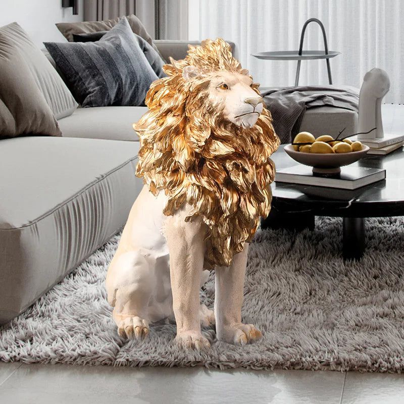 Large Lion Statue Sculpture - Handcrafted Art Decor for Home, Garden & Office | Premium Lion Figurine for Indoor & Outdoor Decoration