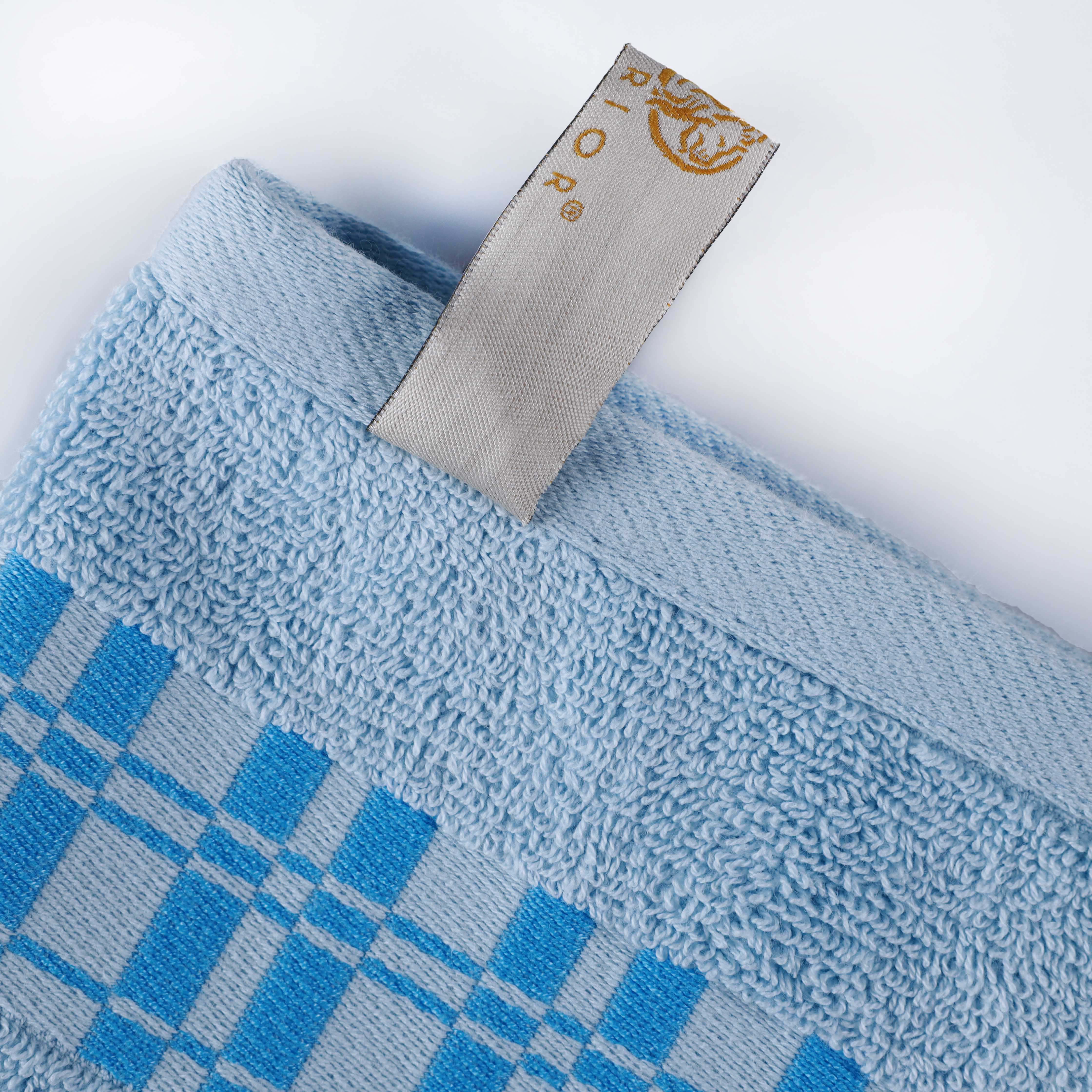 Larissa Cotton Geometric Embroidered Border 6-Piece Bath Towel Set | Soft & Absorbent Luxury Towels for Bathroom, Spa & Guest Use