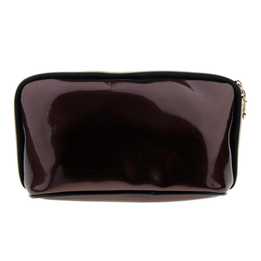 LOSA Travel Makeup Organizer Bag - Portable Cosmetic & Toiletry Pouch with Zipper - Dark Brown - Perfect for Travel, Gym & Daily Organization