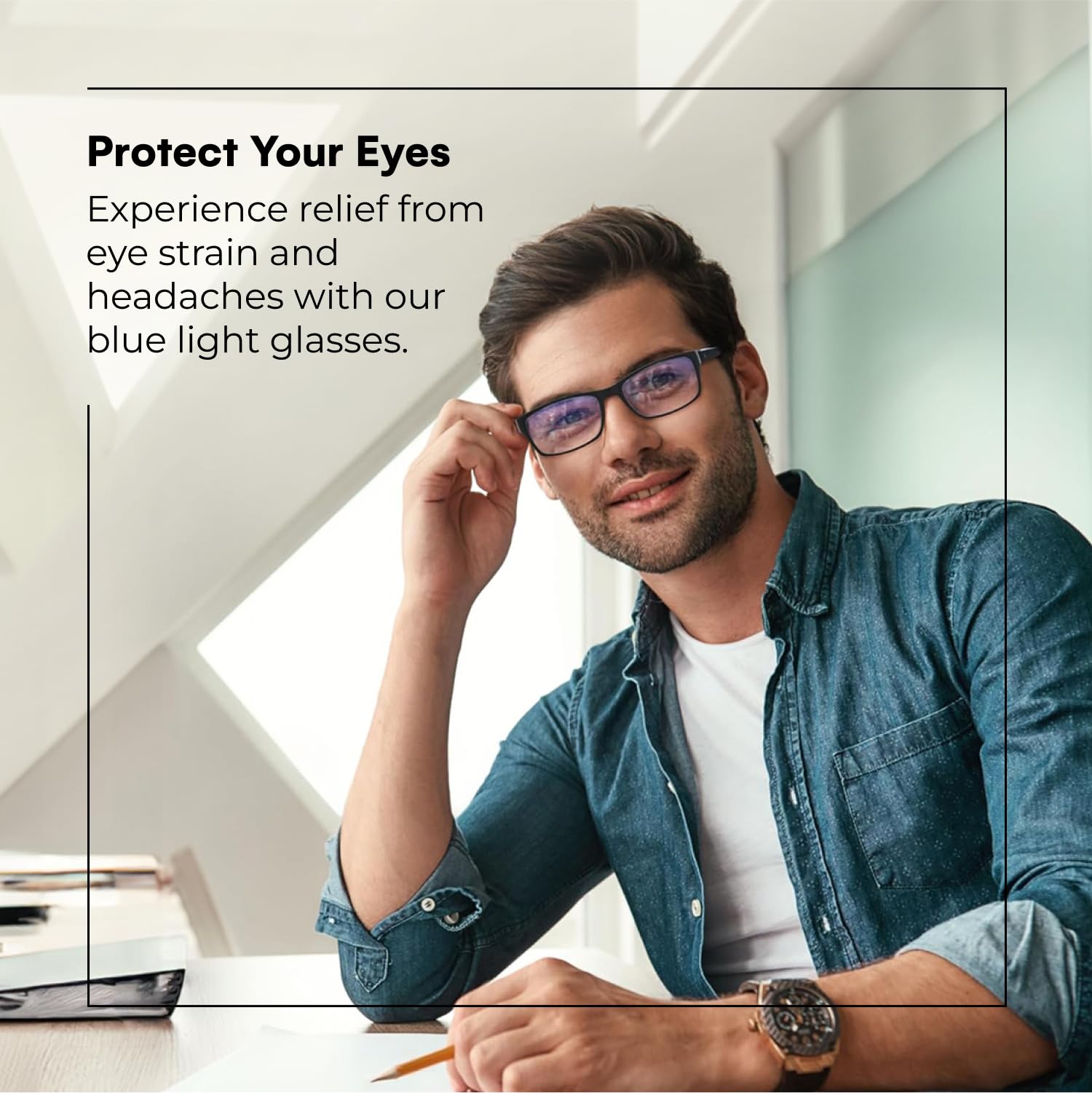 Readerest Blue Light Blocking Reading Glasses - 2.25 Magnification Computer Eyeglasses for Men & Women | Anti Glare, UV Protection & Eye Strain Relief | Thin Reflective Lens in Stylish Black Frame | Perfect for Office Work, Gaming & Digital Screen Use