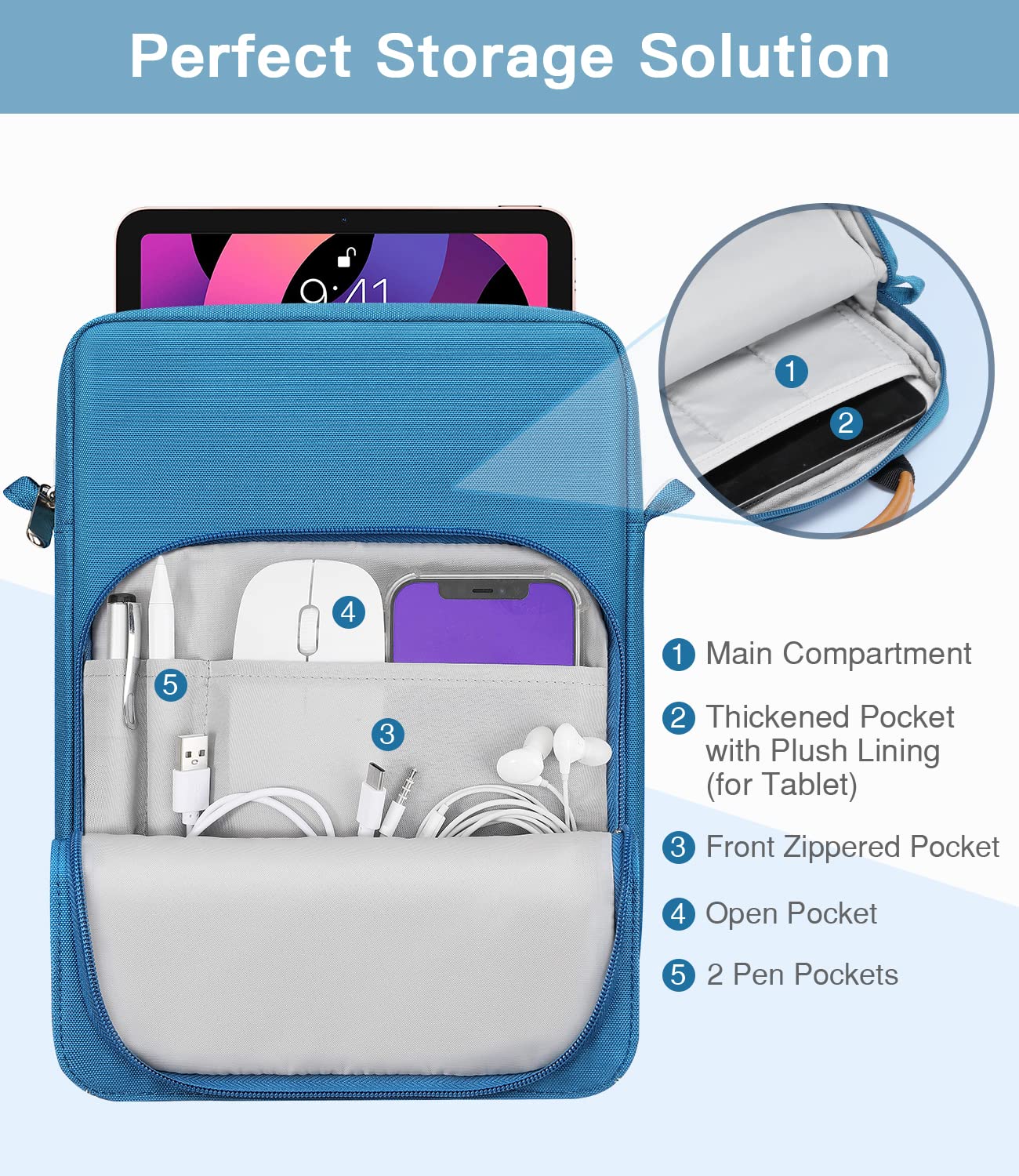 MoKo 9-11 Inch Tablet Sleeve Bag - Compatible with iPad Air 5 10.9