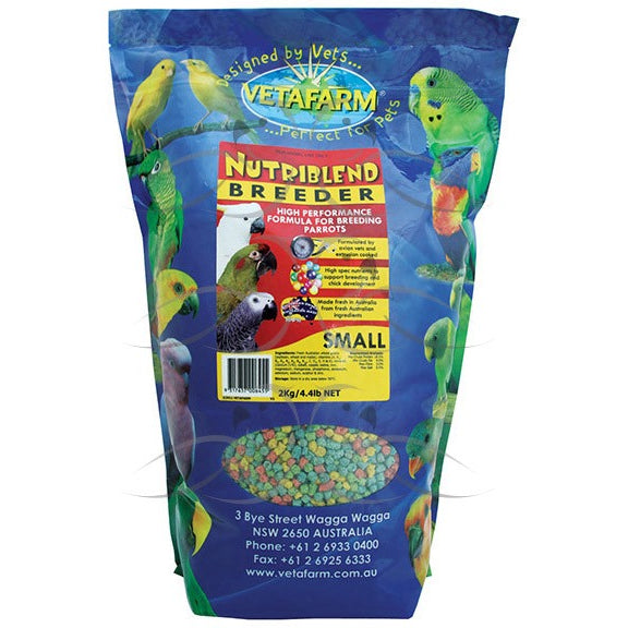 Vetafarm Small Nutriblend 2Kg Breeder Pellets - Premium Bird Food for Parrots & Cockatiels | Perfect for Breeding Season Nutrition & Daily Feeding