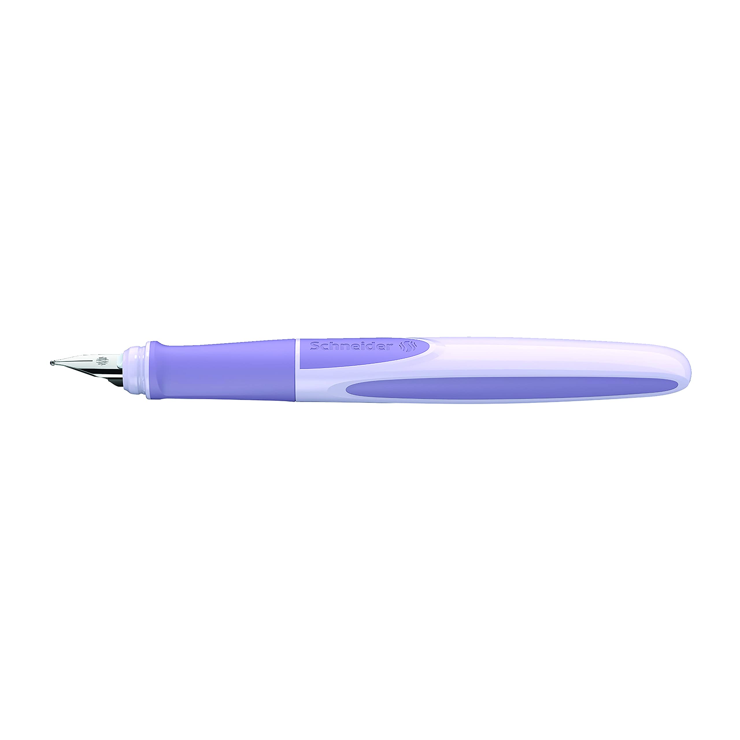 Schneider Ray Fountain Pen Medium Nib - Refillable Lavender Barrel with Royal Blue Erasable Ink Cartridge (Pack of 1) - Perfect for Writing, Journaling & Office Use