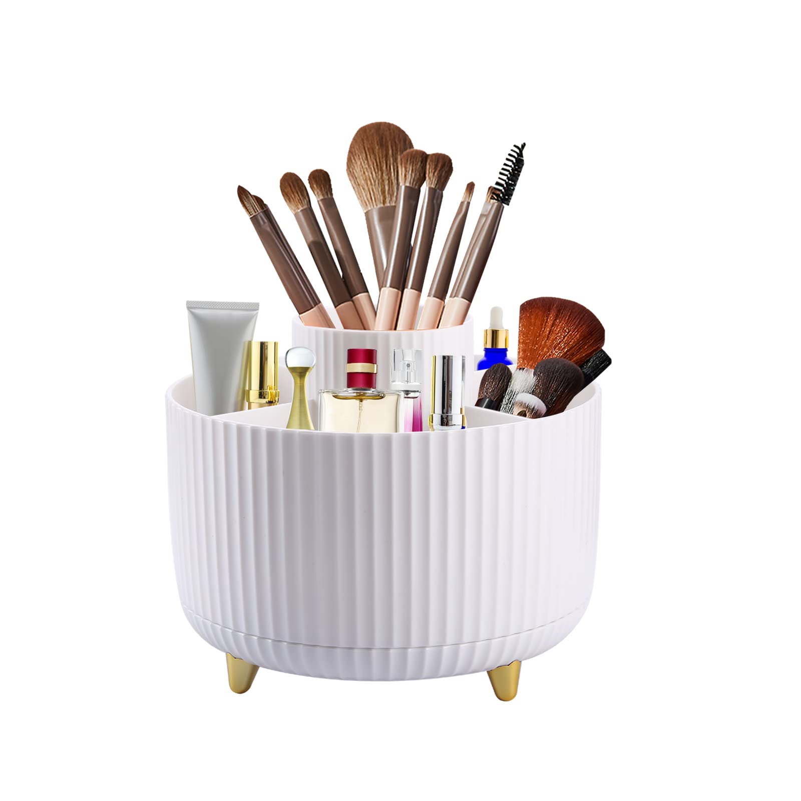 360° Rotating Makeup Organizer - Cosmetic Brush Holder & Jewelry Storage for Dressing Table, Bathroom, Bedroom | Perfect for Lipstick, Perfume, Stationery & Beauty Tools Organization
