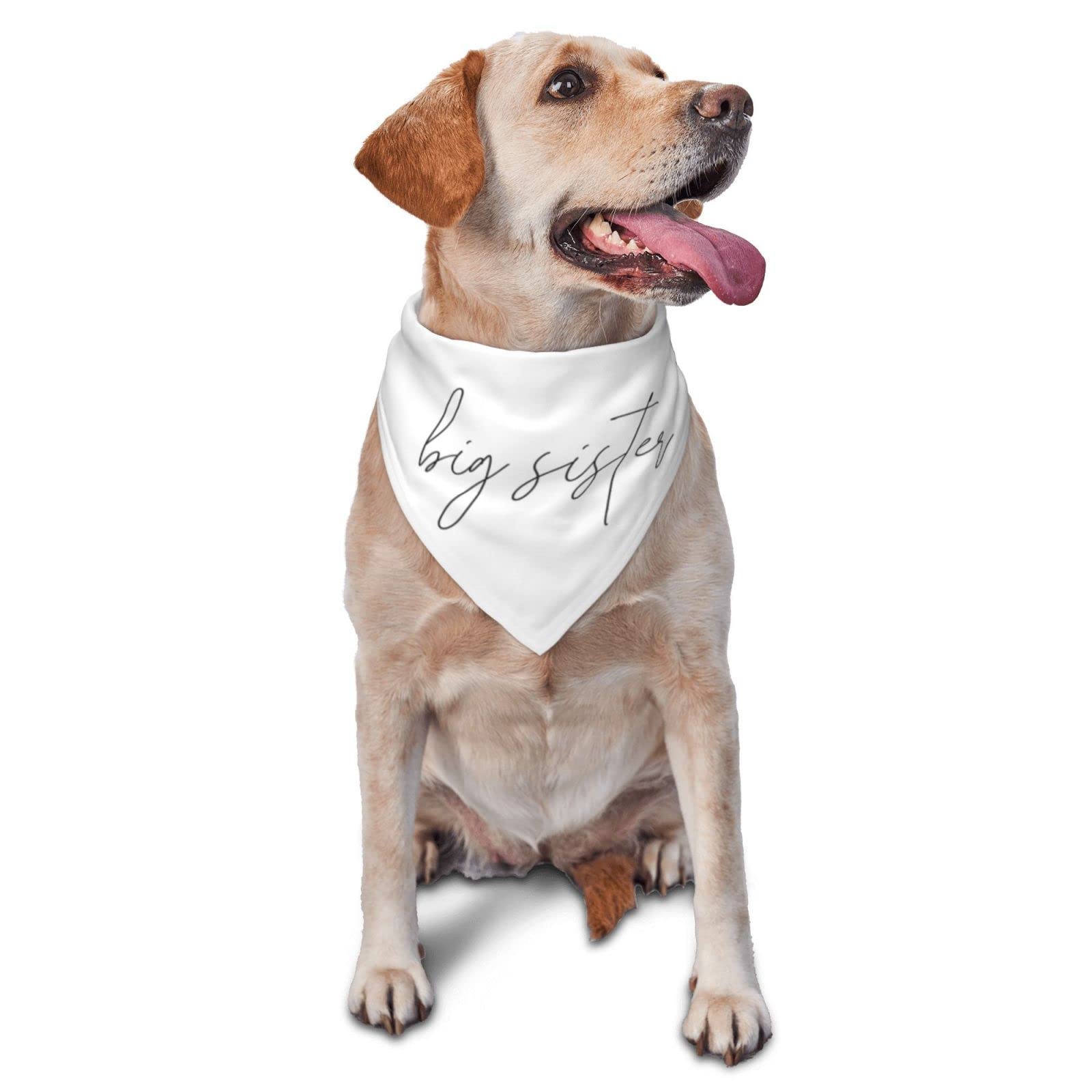 Vercosee 'I'm Going to Be a Big Sister' Dog Bandana - Gender Reveal Photo Prop, Pet Scarf for Puppies & Dogs (White) - Perfect for Baby Announcements, Sibling Reveal Parties & Pet Photography