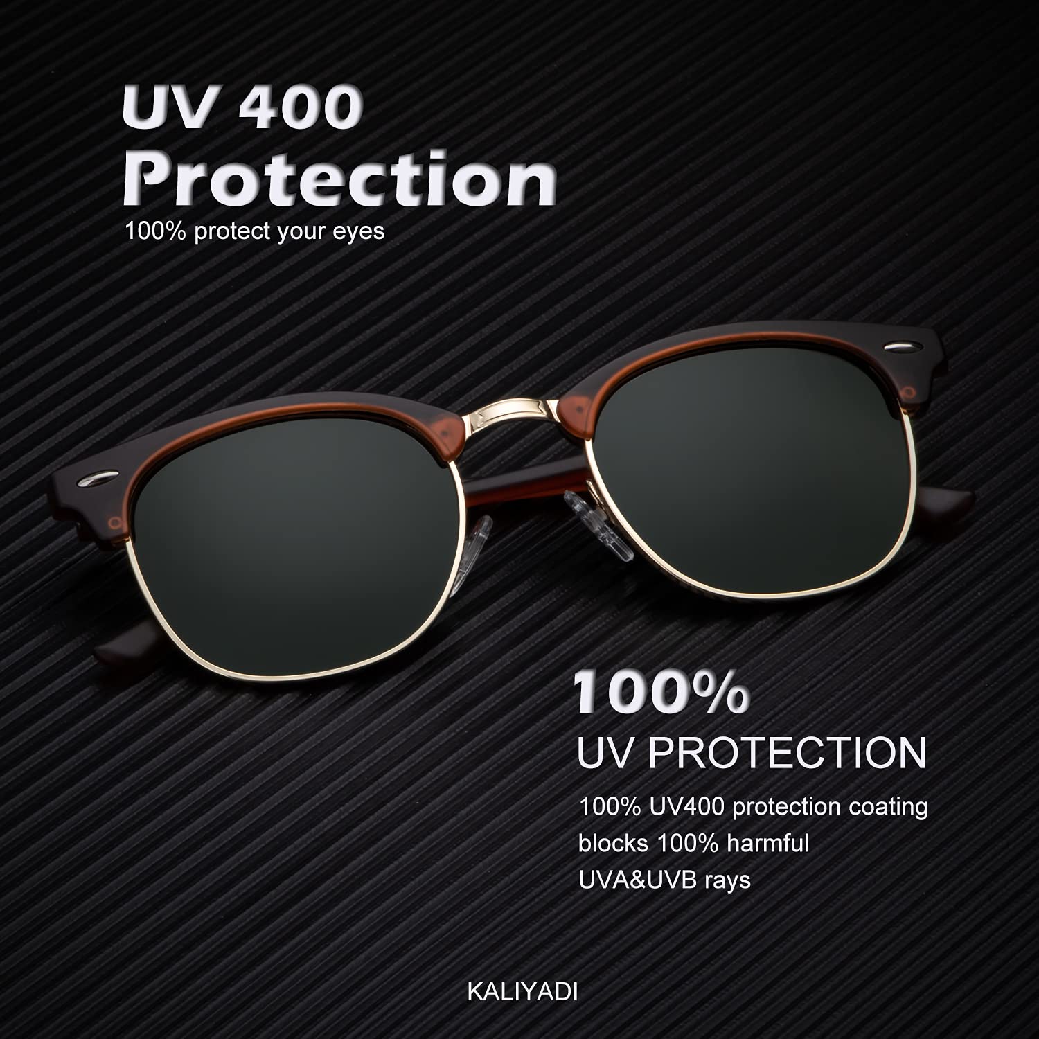 Polarized Sunglasses for Men & Women - UV Protection, Semi-Rimless Frame, Lightweight Driving Shades - Perfect for Outdoor Sports, Beach, and Road Trips