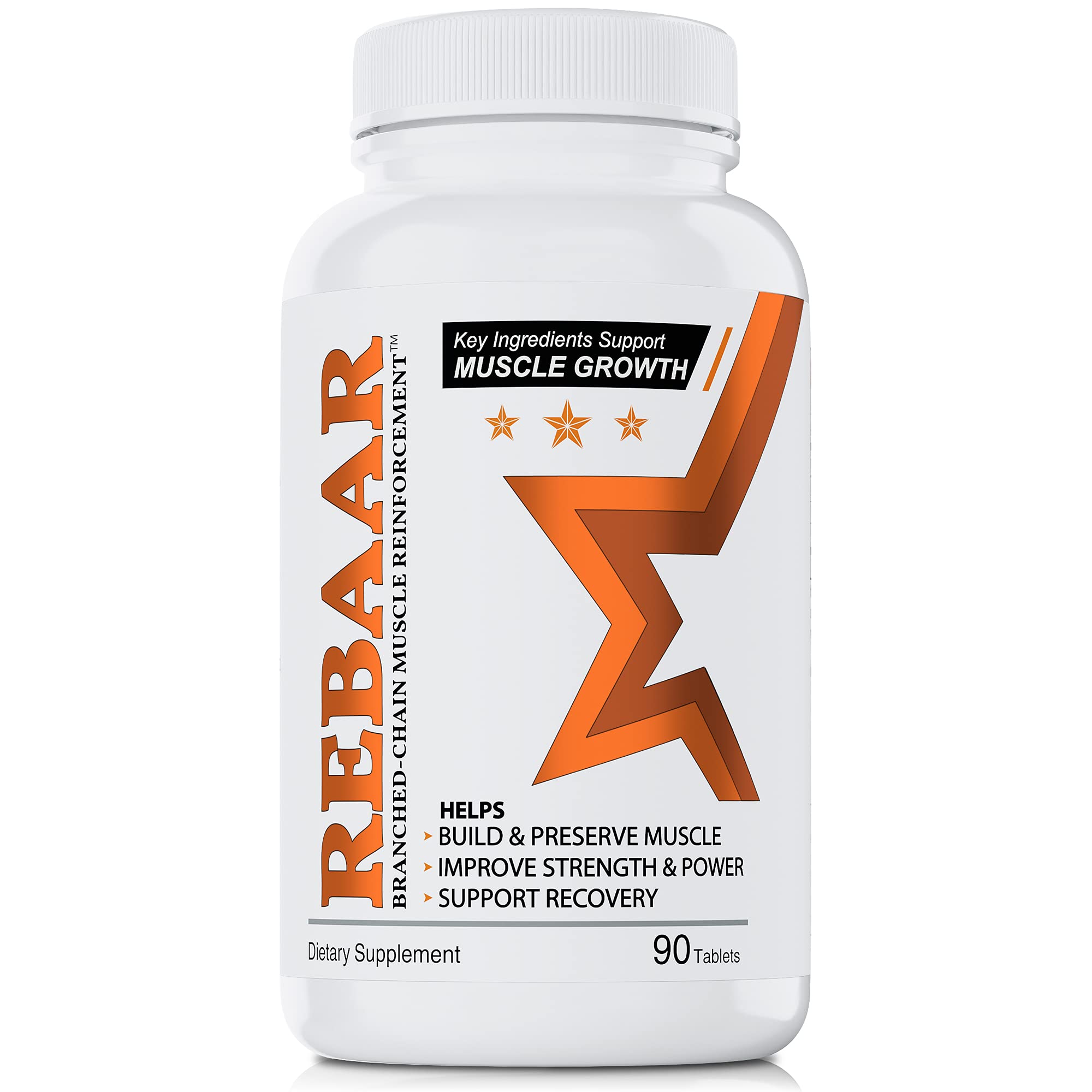 REBAAR BCAA Capsules - Keto Friendly Branched Chain Essential Amino Acids Supplement for Muscle Recovery, Workout Energy & Post Exercise - 90 Tablets - Ideal for Fitness Enthusiasts & Keto Dieters