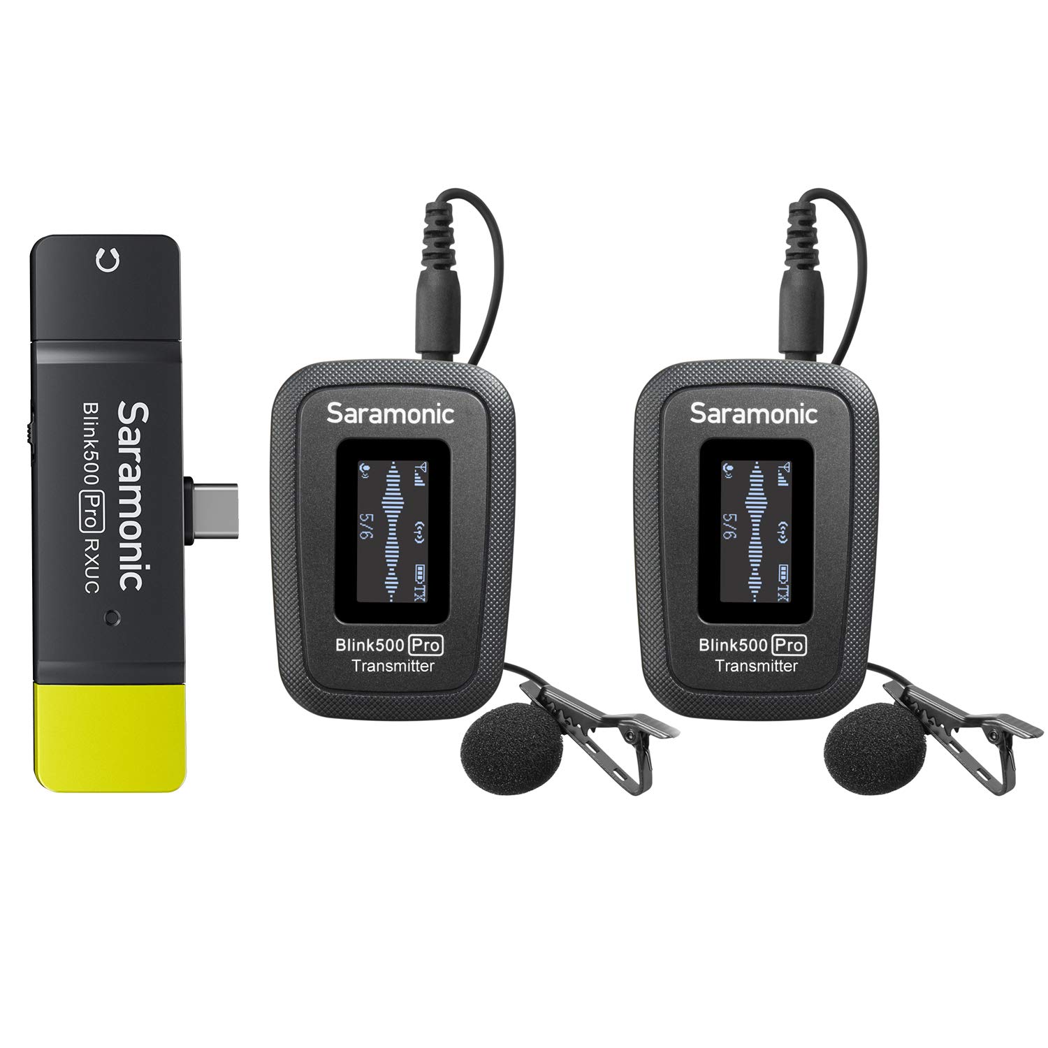 Saramonic Blink500 Pro B6 Dual Wireless Lavalier Microphone System with USB-C for Samsung Galaxy, Huawei, Google Pixel - Perfect for YouTube Videos, Facebook Live, Vlogging & Professional Streaming