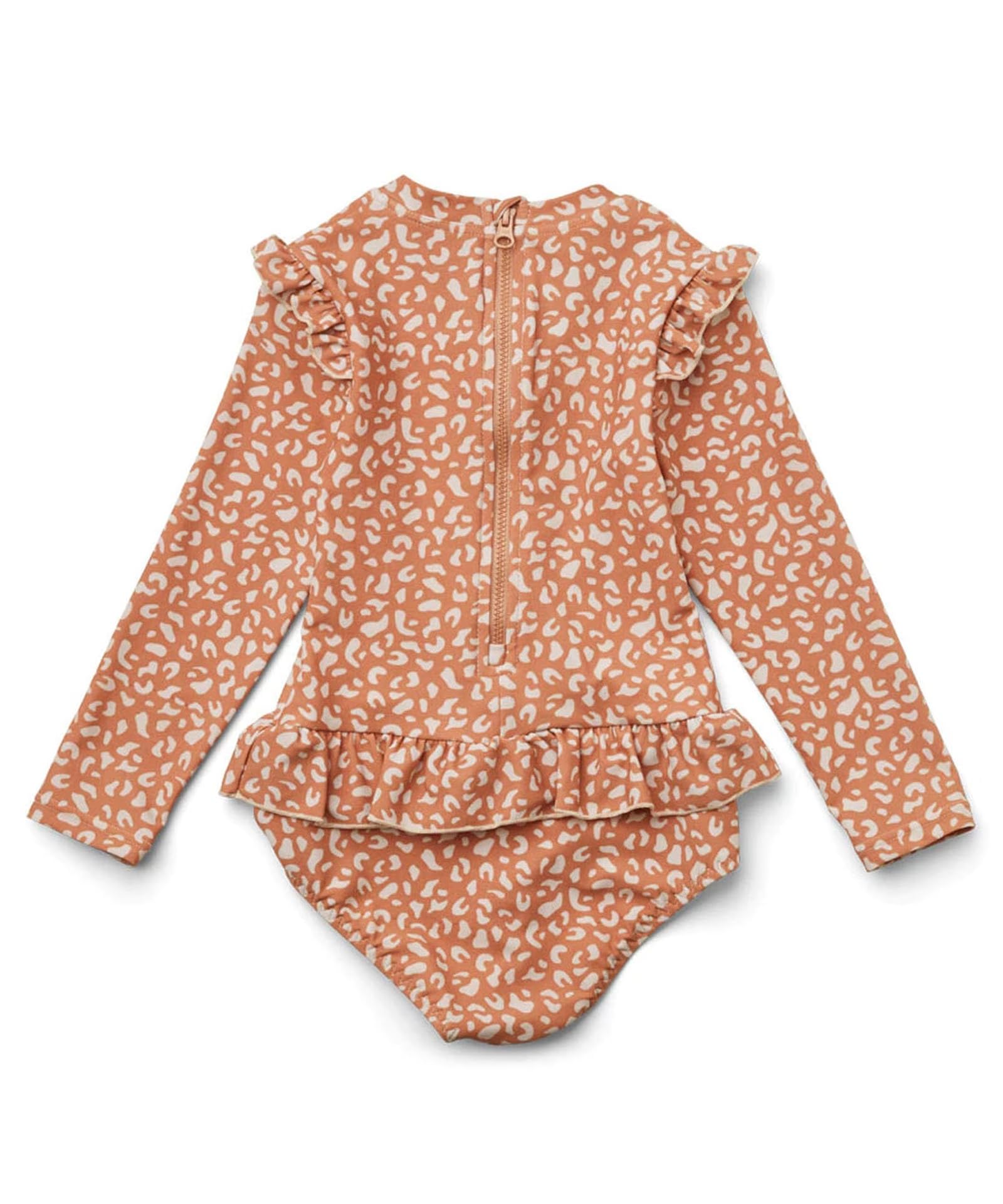 Girls Long Sleeve One Piece Swimsuit - UPF 50+ Rash Guard Bathing Suit with Ruffle Butt Cover - Perfect for Beach, Pool & Water Sports