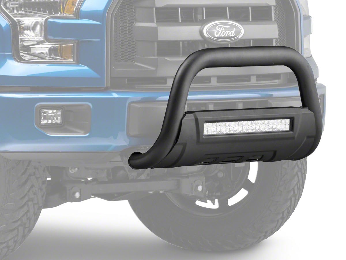 Textured Black Barricade Off-Road HD Bull Bar with Skid Plate & 20