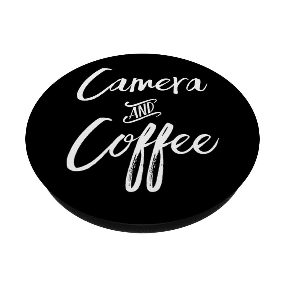 Funny Camera & Coffee PopSockets PopGrip - Cute Photographer Gift for Coffee Lovers | Perfect for Phone, Tablet & Laptop Use