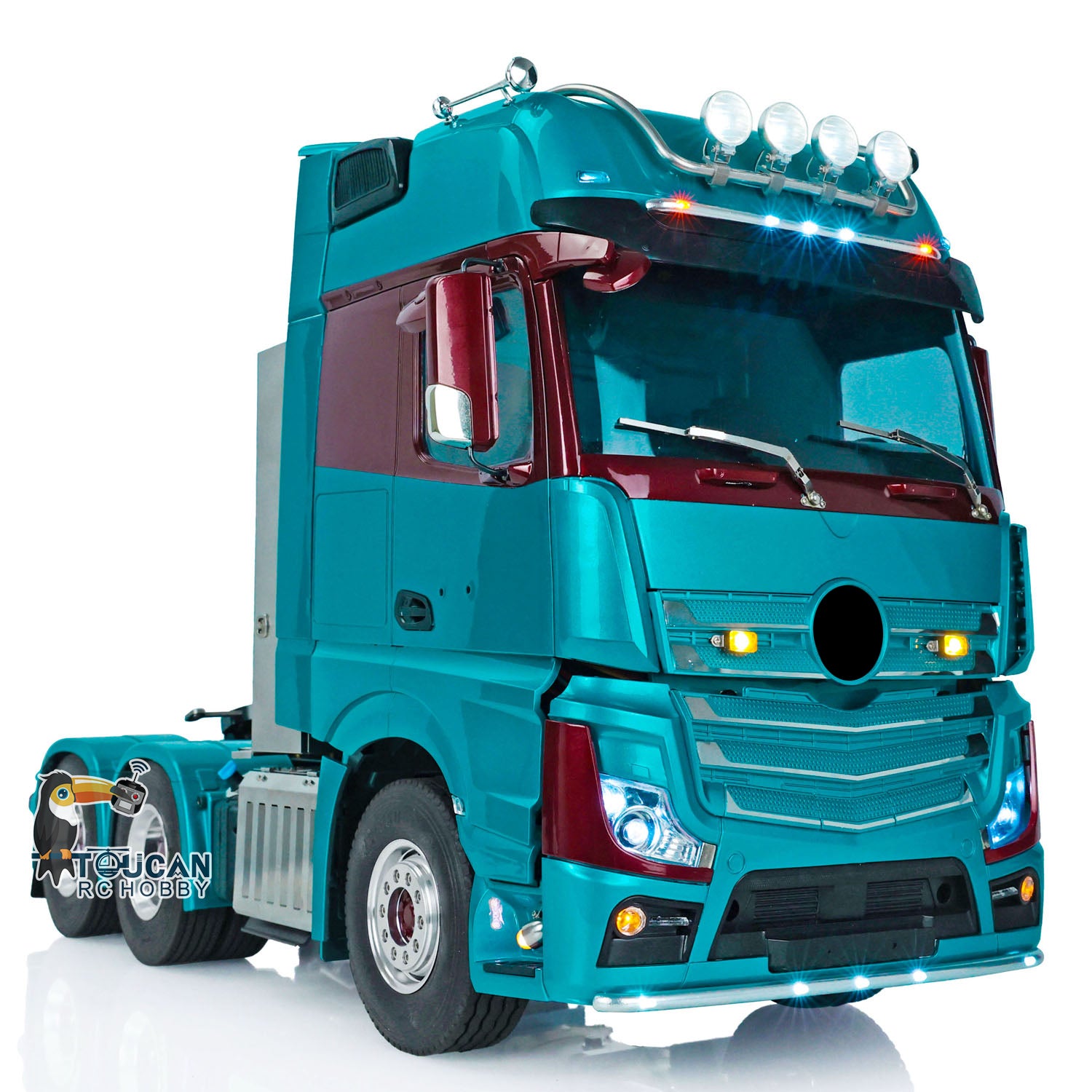 1/14 LESU 6x6 RC Highline Tractor Truck - 1851 3363 Cabin Car Model with 6*6 Metal Chassis, Sound & Light, Battery, Radio System & Charger - Perfect for Off-Road Adventures, RC Car Enthusiasts & Collectors