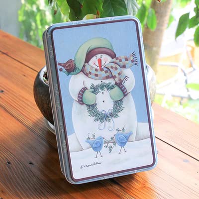 Christmas Themed Mini Metal Storage Tin Box with Hinged Lid - Decorative Gift Box for Jewelry, Headphones & Small Items - Perfect for Holiday Gifting, Home Organization & Party Favors