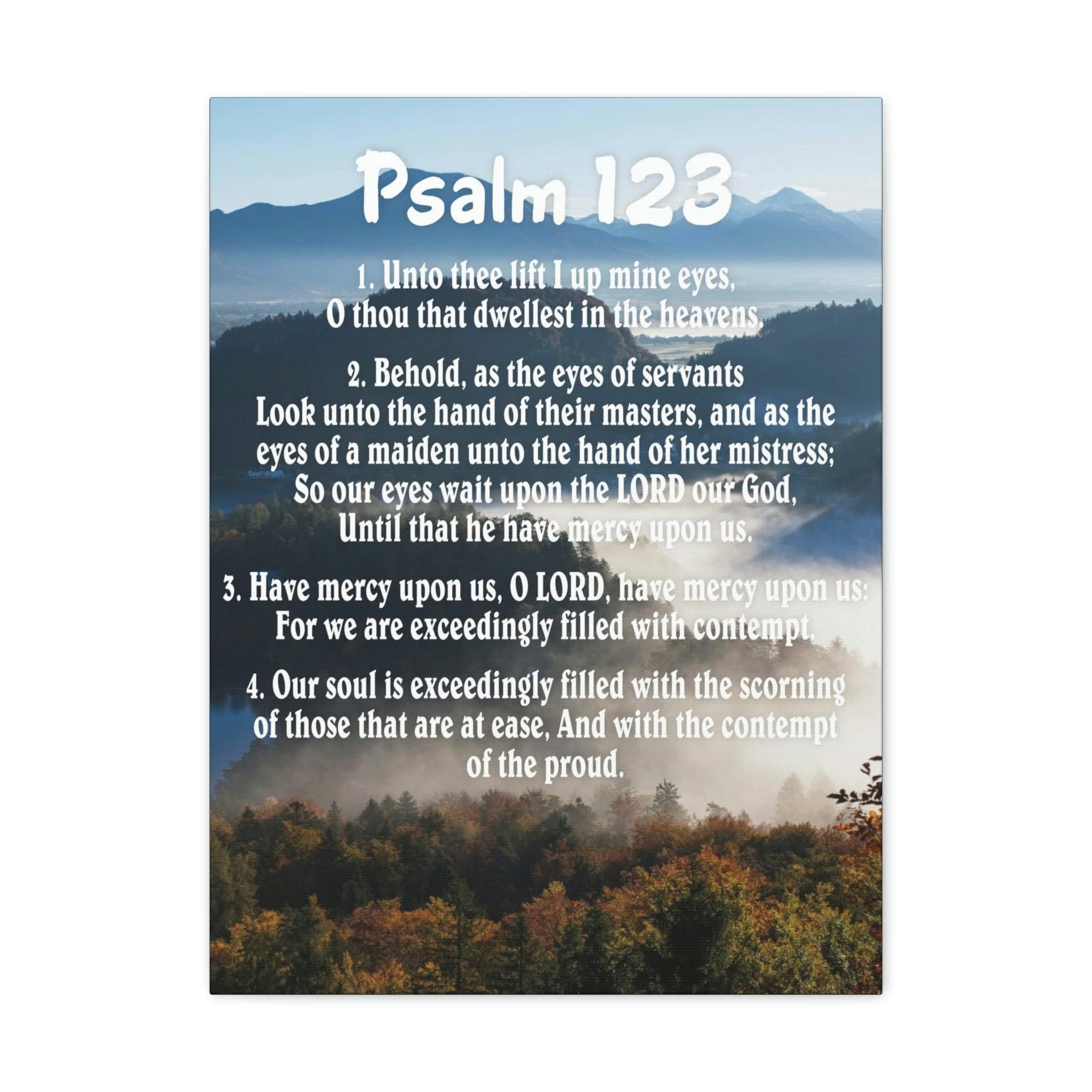 Bible Verse Canvas Wall Art - Psalm 123 Christian Scripture Home Decor for Living Room, Bedroom & Church | Inspirational Gift for Weddings, Baptisms & Religious Occasions