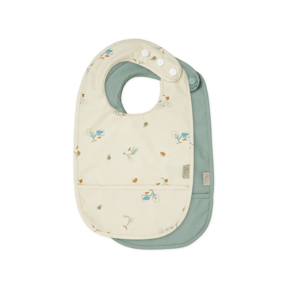 Cam Cam Copenhagen Baby Bibs with Pocket, 2 Pack - Soft Organic Cotton Drool Bibs for Infants & Toddlers - Perfect for Feeding, Teething, and Messy Playtime