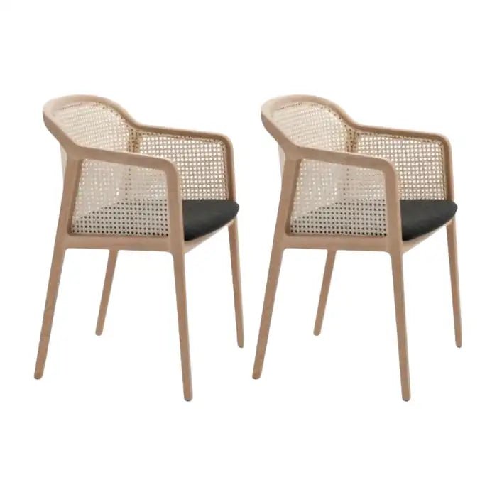 Handmade Vienna Beech Wood Cane Armchair - Elegant Designer Wooden Chair for Living Room, Bedroom & Office - Perfect for Home Decor & Relaxation