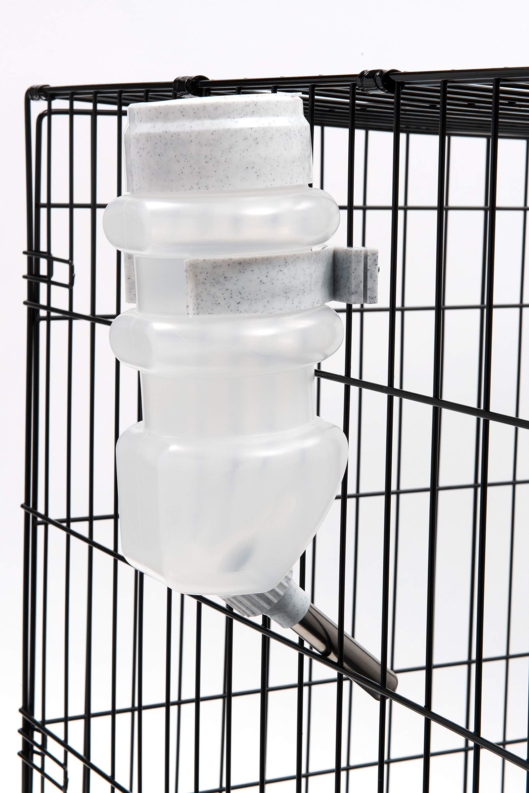 No-Drip Top Fill Dog Water Bottle - 44oz Leak-Proof Pet Water Dispenser for Crate, Travel & Outdoor Use - White (Pack of 1)