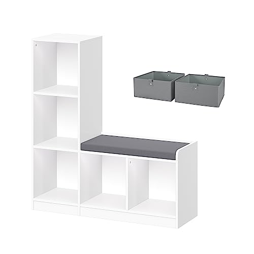 White With 2 Gray Bins