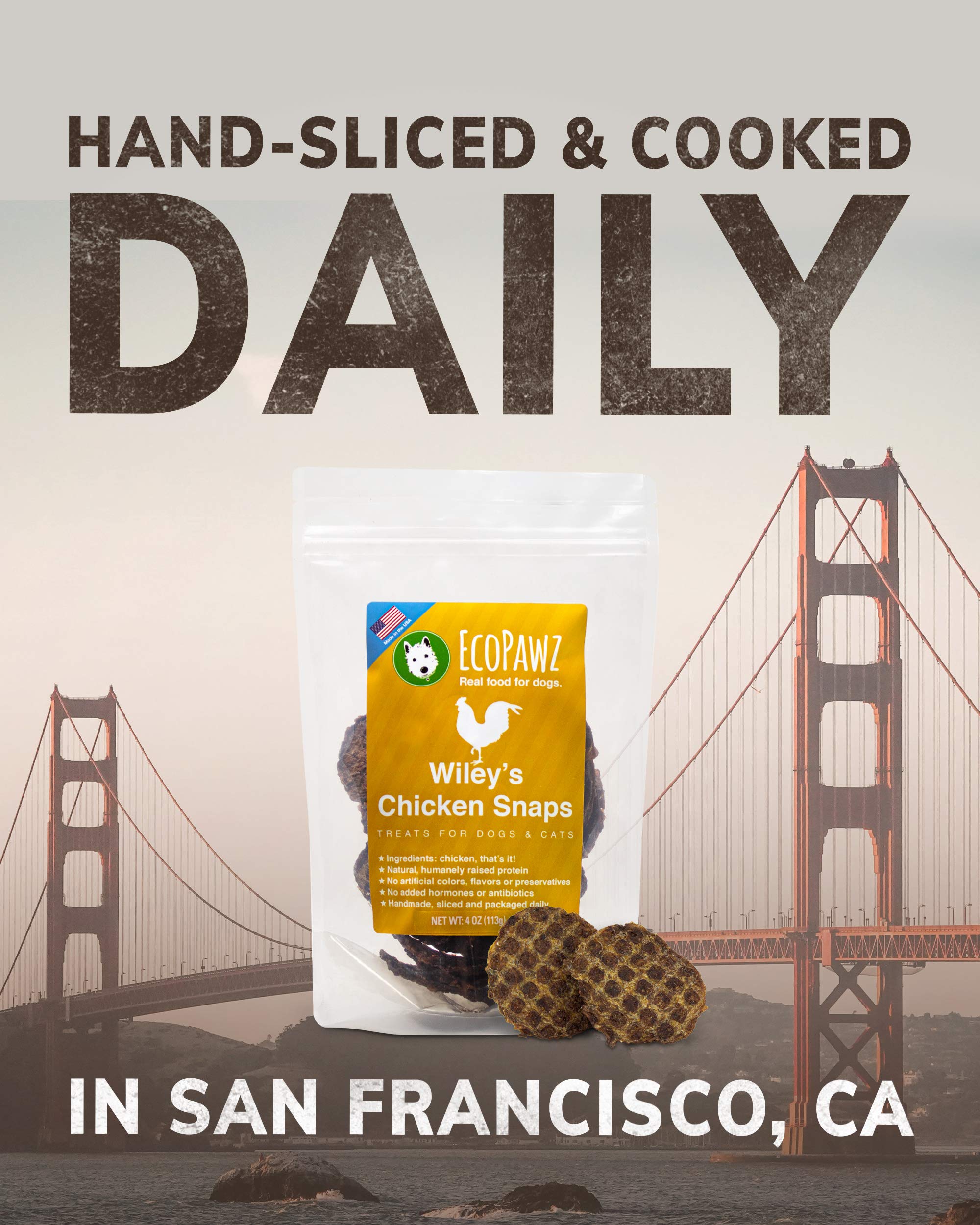 Wiley's Snaps Human-Grade Healthy Dog Treats - Made in USA, Grain-Free Chicken Recipe (1 lb) | Perfect for Training Rewards & Dental Health
