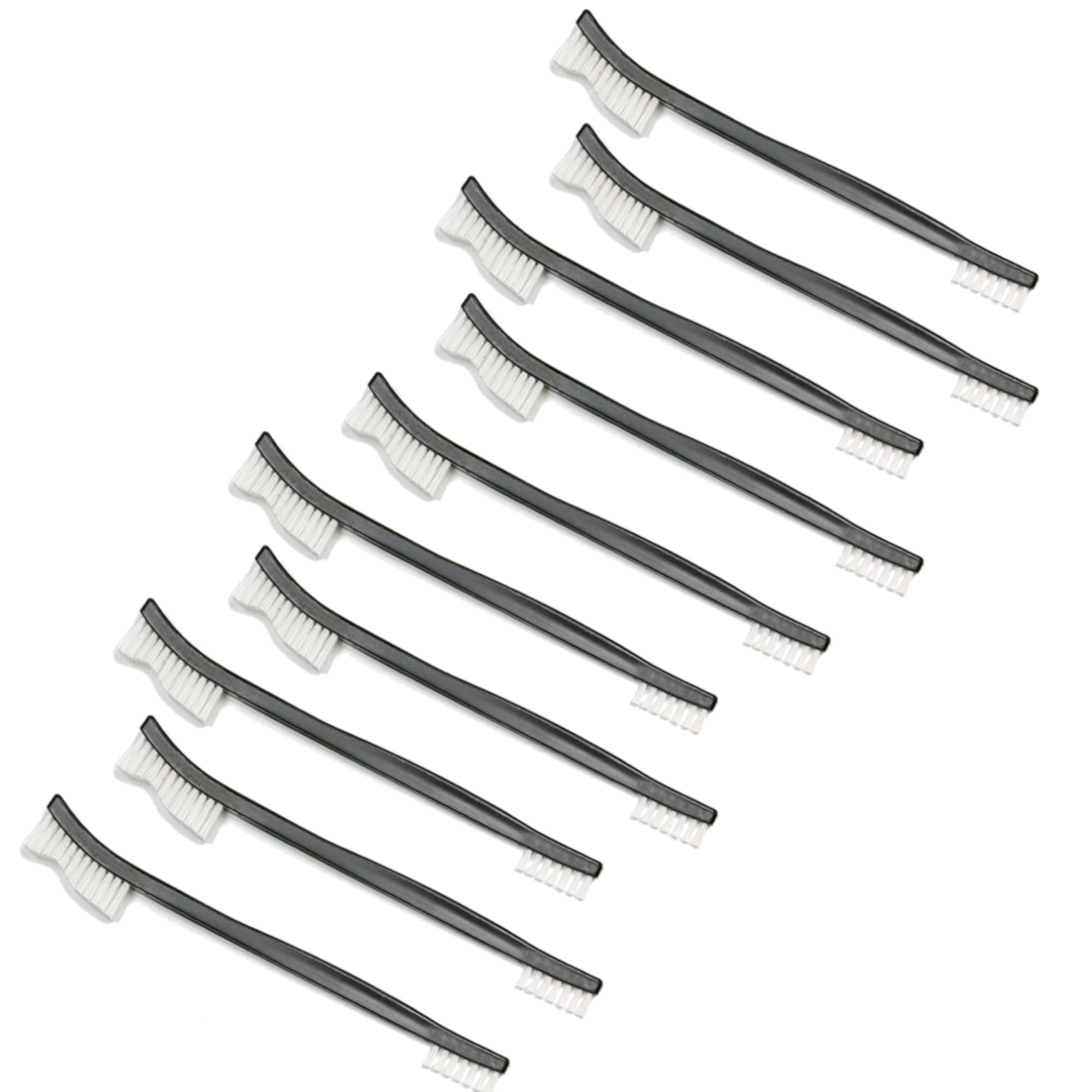 MaximalPower 7-Inch Double-Ended Gun Cleaning Brushes - 10 Pack Nylon All-Purpose Cleaning Brushes with Ergonomic Plastic Handle for Firearms, Tools & Household Cleaning