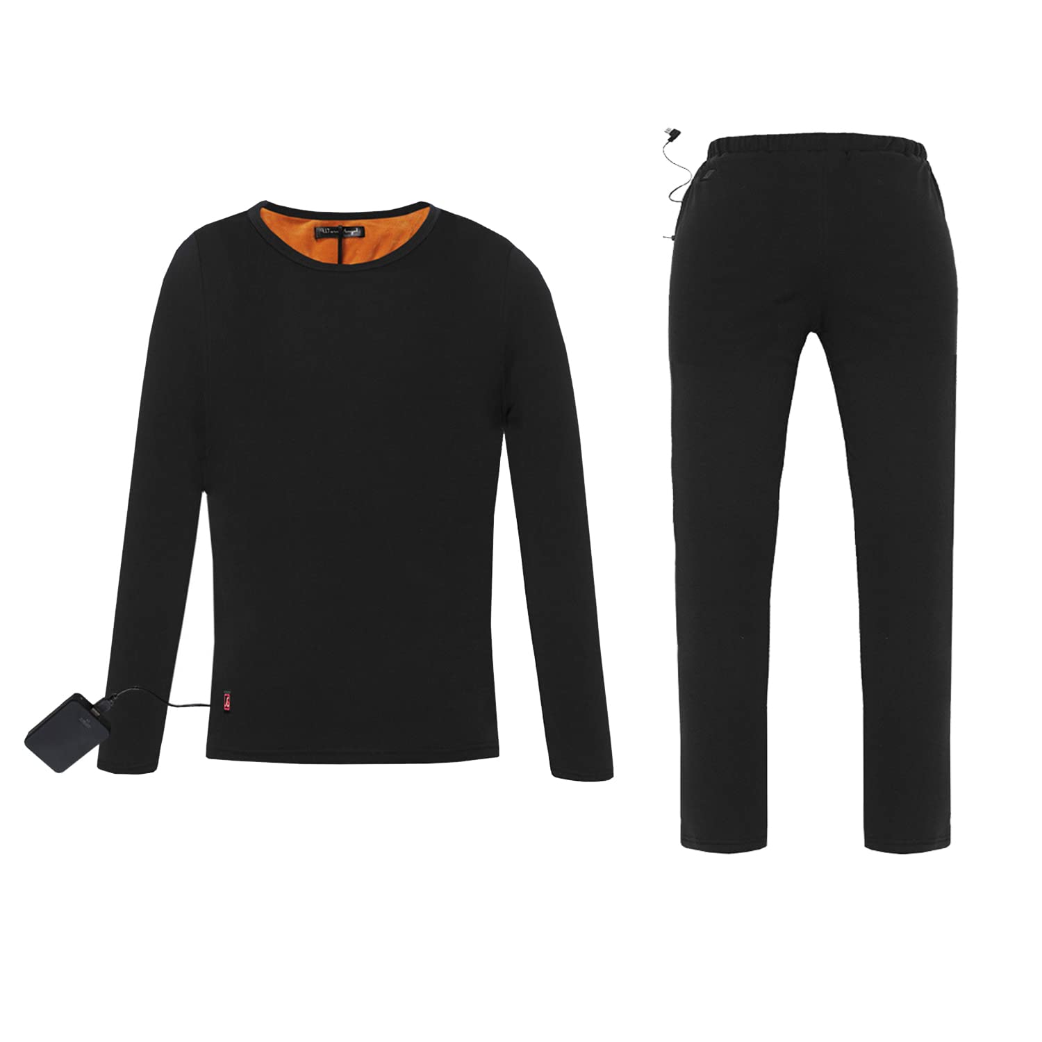 USB Heated Thermal Underwear for Men - Smart Heating Fleece Lined Winter Base Layer Set | Perfect for Outdoor Work, Skiing & Cold Weather Activities