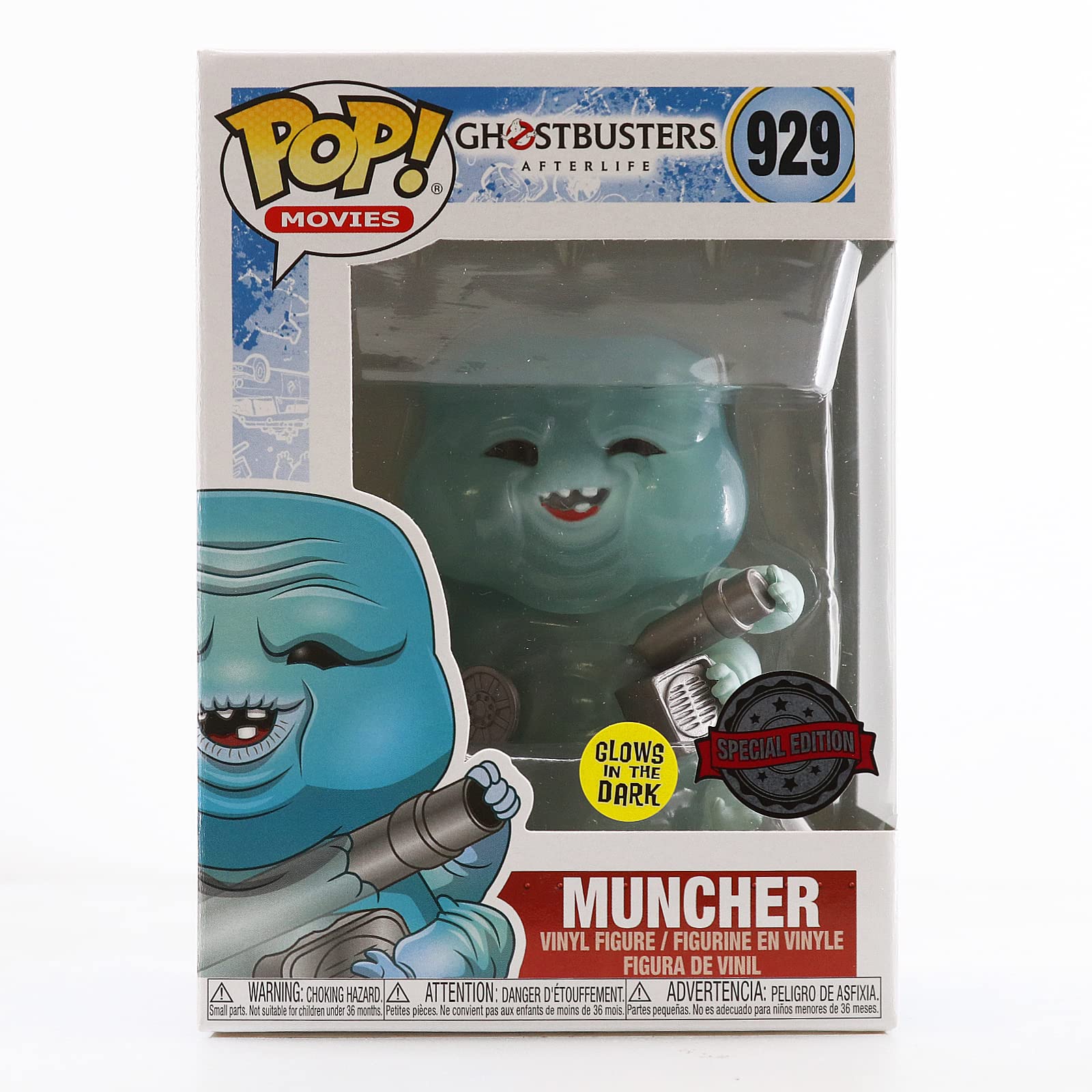 Funko Pop! Movies: Ghostbusters Afterlife Muncher Glow in The Dark Exclusive Vinyl Figure #929 - Collectible Toy for Movie Fans & Home Decor