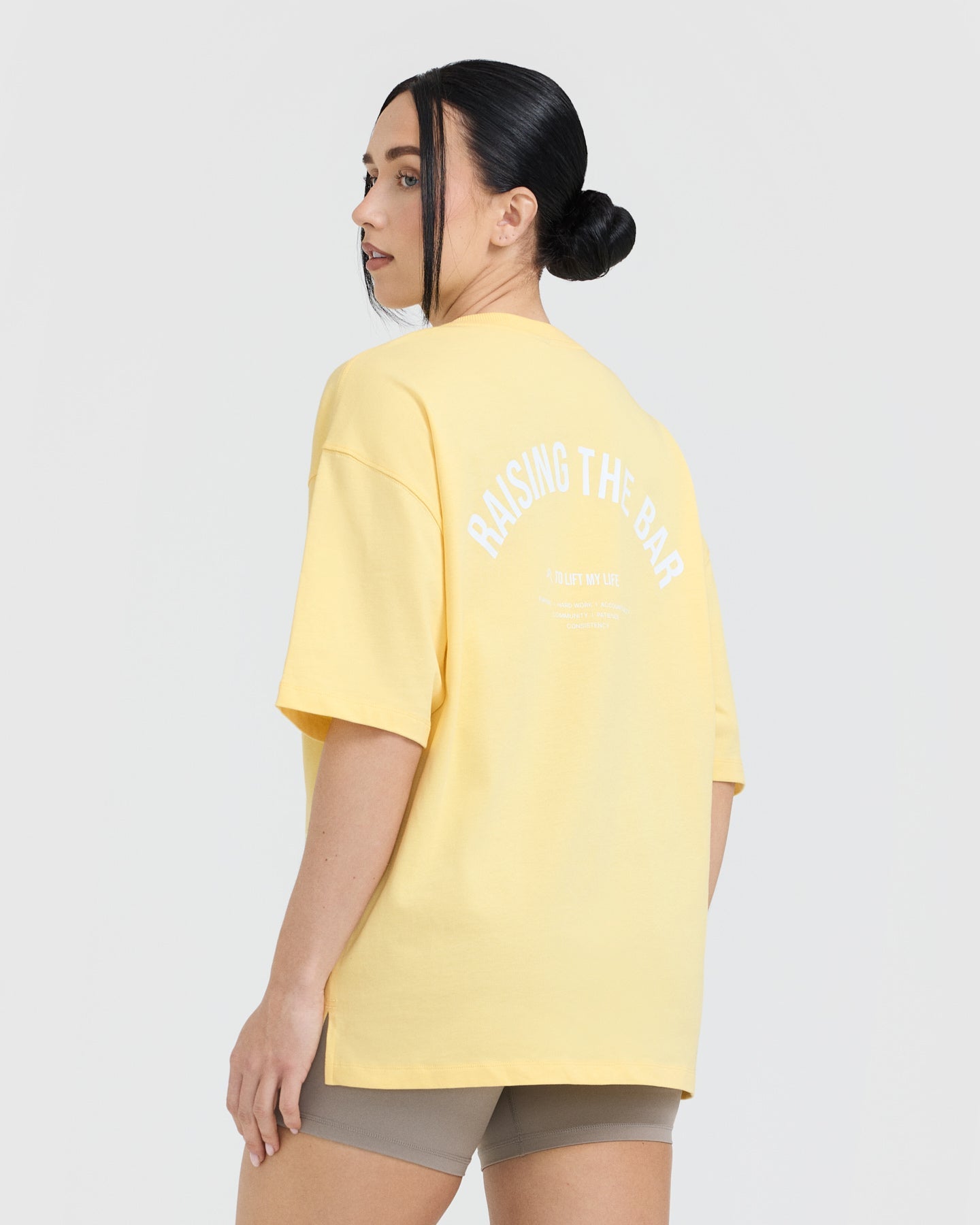 Raising The Bar Graphic Unisex T-Shirt | Sherbet Yellow | Casual Streetwear & Gym Workout Tee