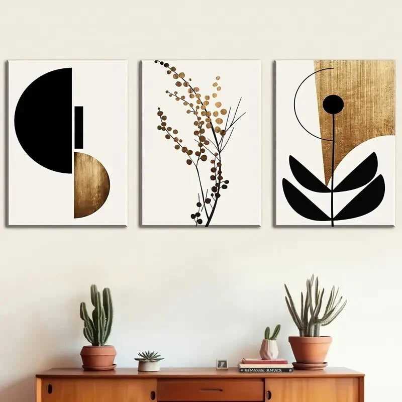 3-Piece Stylish Cloth and Poster Set - Metal Print Wall Art Ready to Hang | Perfect for Living Room, Bedroom & Office Decor