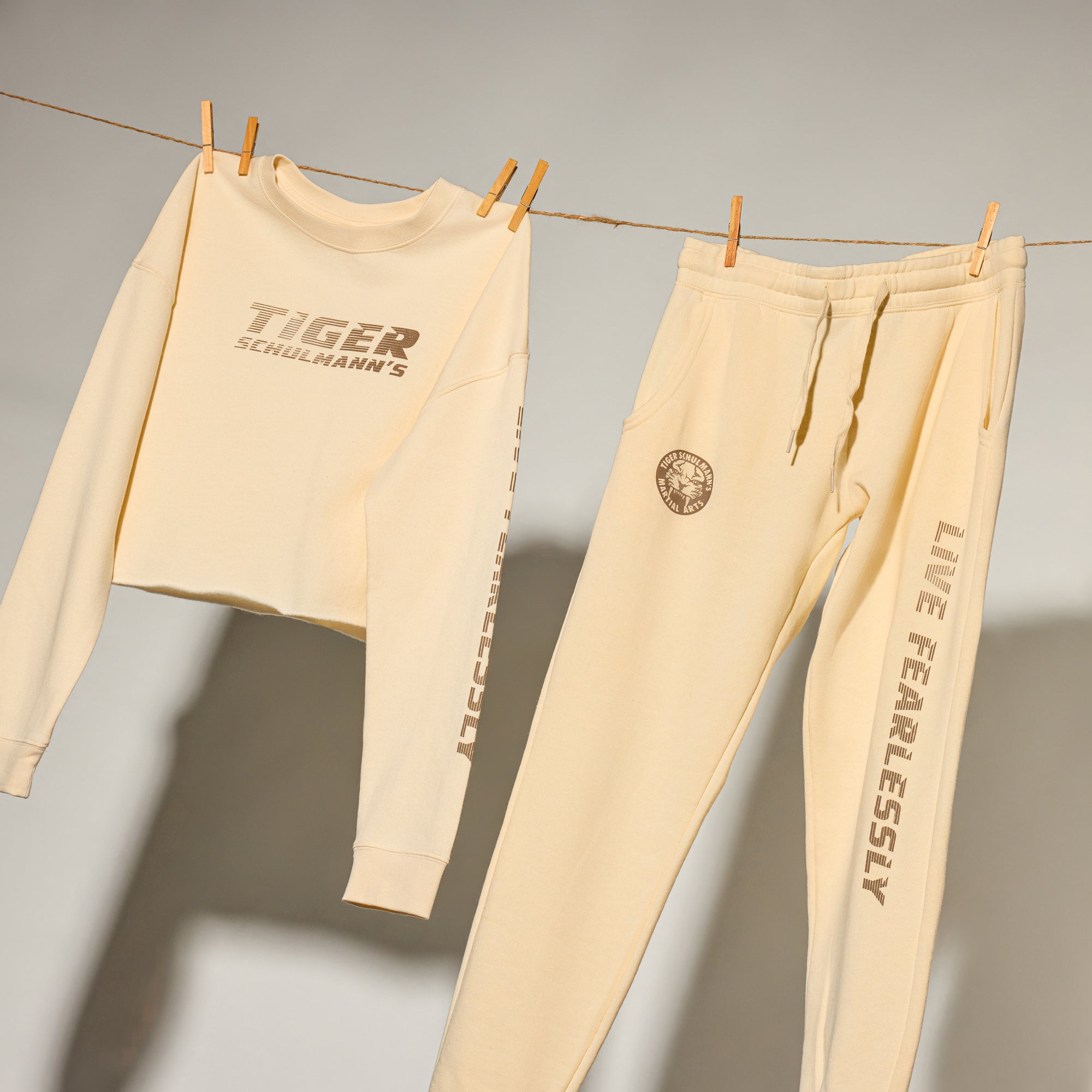 Women's Essential Cropped Crewneck Sweatshirt in Bone - Soft Casual Pullover for Everyday Wear, Gym, and Lounge Outfits