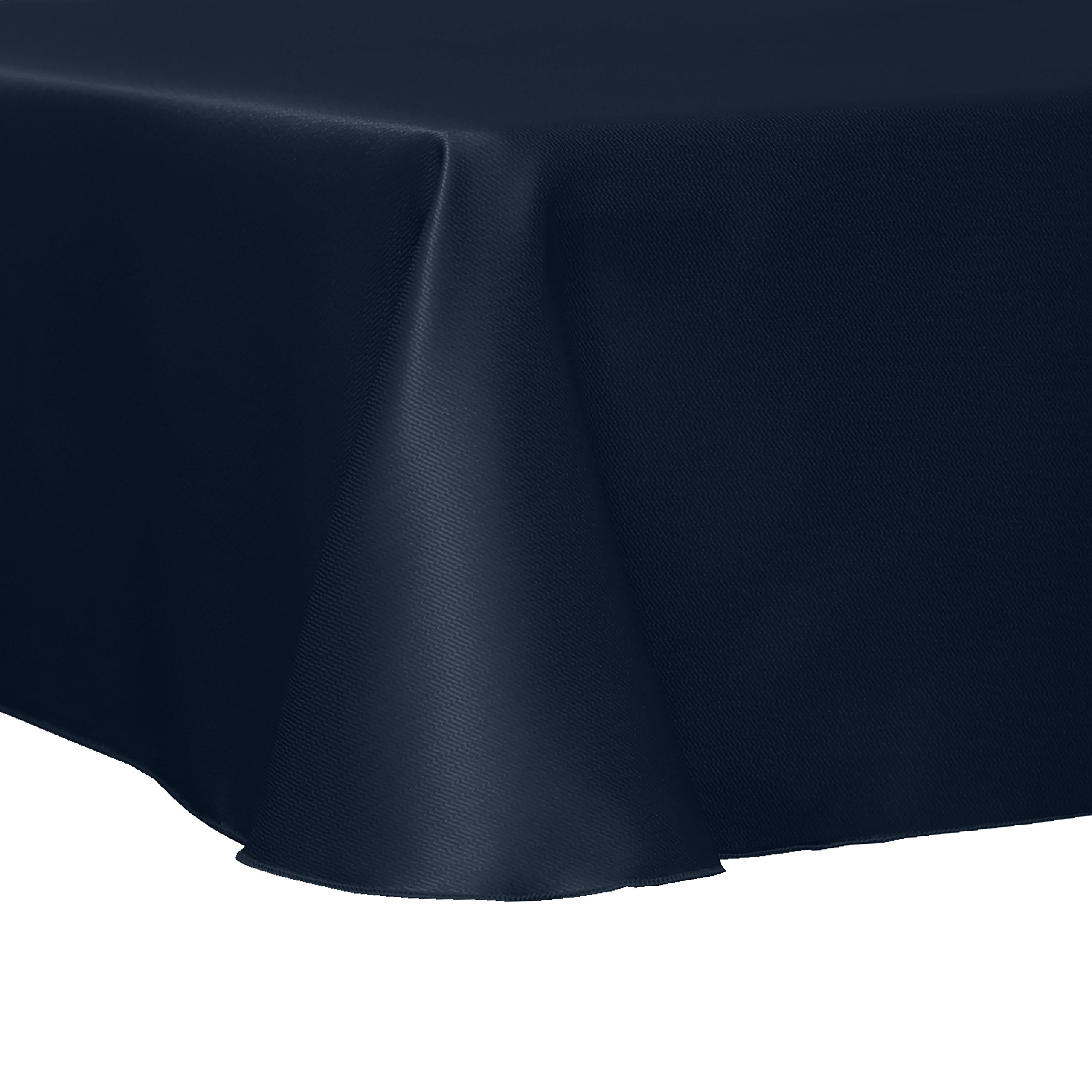 Premium Herringbone Tablecloth 120x120 Inch - Navy Blue for Elegant Dining
