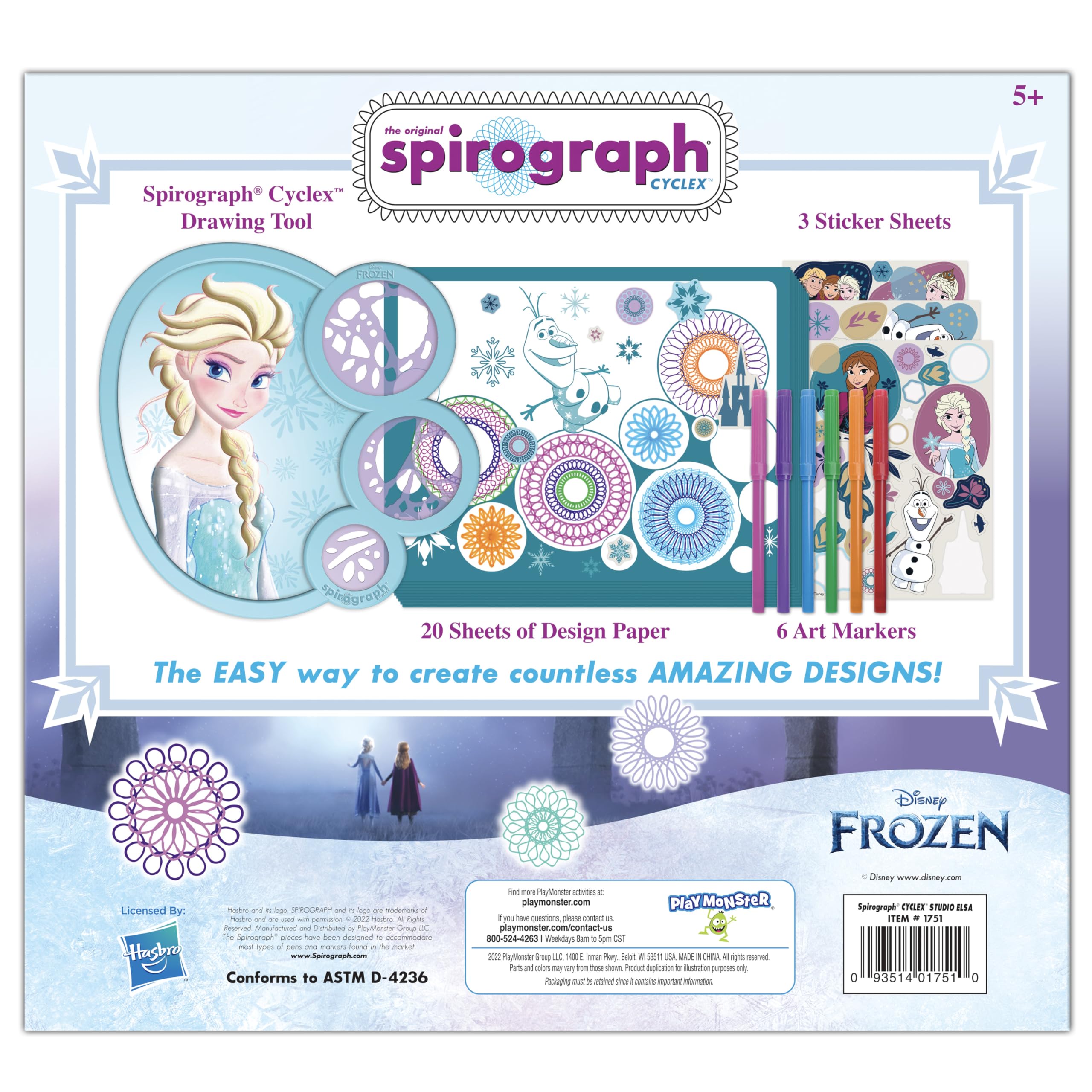 Frozen Spirograph Cyclex Drawing Kit for Kids - Creative Arts and Crafts Set with Spiral Art, Markers, Stickers & Design Sheets | Perfect for Birthday Gifts, Classroom Activities & DIY Frozen-Themed Projects (Ages 5+)