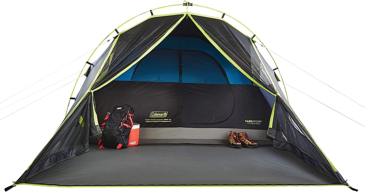 Coleman Camping Tent with DarkRoom Sun Blocking Technology - 4 Person Waterproof Tent for Outdoor Adventures, Hiking & Backpacking | Perfect for Family Camping, Beach Trips & Music Festivals