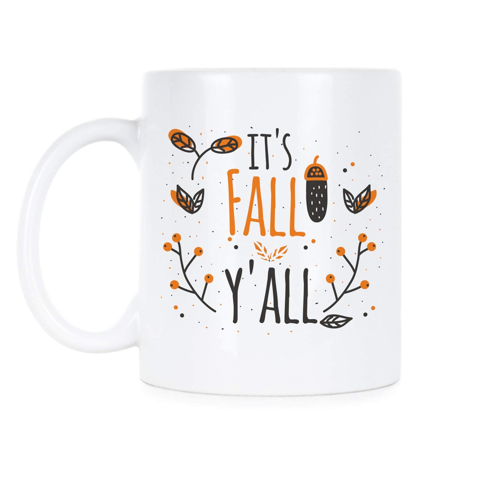 Fall Coffee Mug - Cute 'It's Fall Y'all' Ceramic Cup for Pumpkin Spice Latte | Perfect for Autumn Mornings, Thanksgiving & Cozy Home Decor