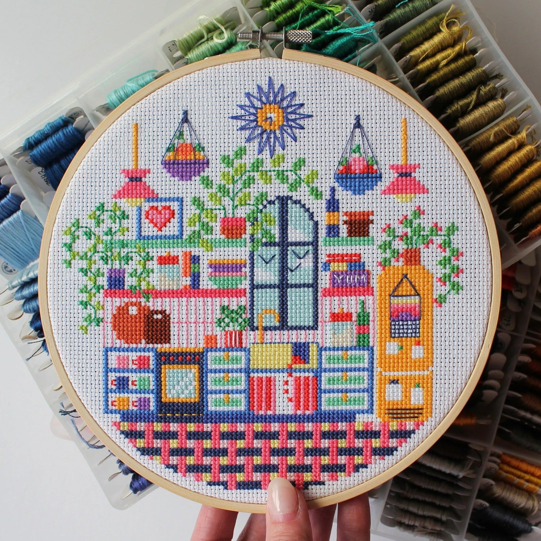 Kiki's Kitchen Cross Stitch Kit - Murder Mystery Series DIY Embroidery Set for Adults | Perfect for Home Decor, Gifts & Relaxation Hobbies