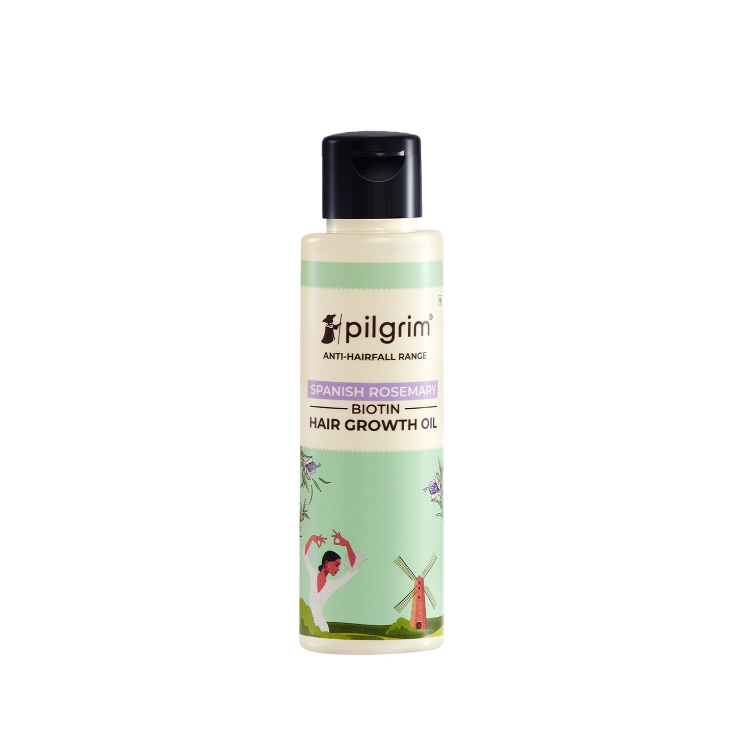 Pilgrim Spanish Rosemary & Biotin Hair Growth Oil - 100ml | Natural Essential Oil for Thicker Hair | Reduces Hair Loss & Strengthens Hair Follicles | Perfect for Daily Scalp Massage & Hair Care Routine