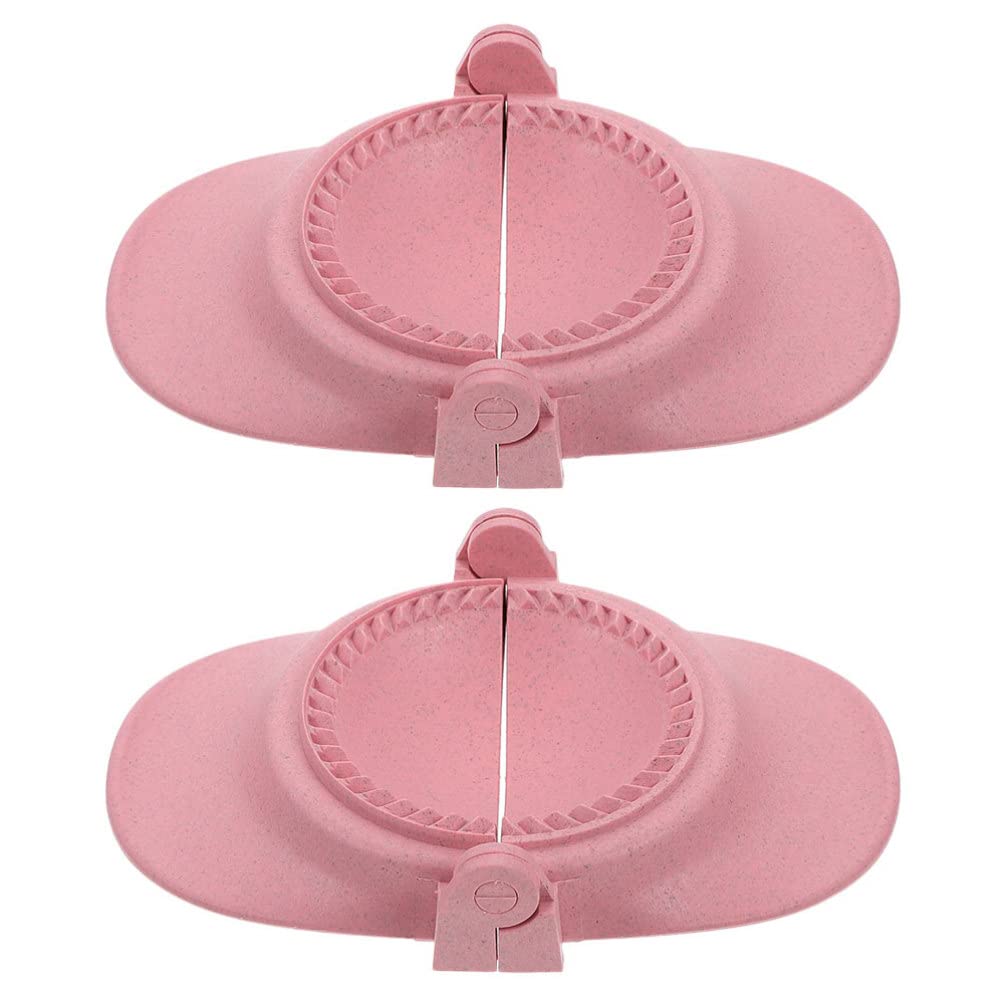 UPKOCH 2-Piece Plastic Dumpling Maker - Dough Press Mold for Chinese Dumplings, Pies, Ravioli, Empanadas & Pastelitos - Easy Calzone & Dumpling Press (White/Pink) - Perfect for Home Cooking & Party Snacks