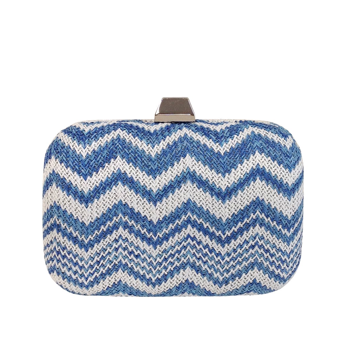 Multicolored Chevron Raffia Straw Box Clutch Bag - Stylish Summer Beach Wedding Party Clutch for Women | Perfect for Vacations, Date Nights & Outdoor Events