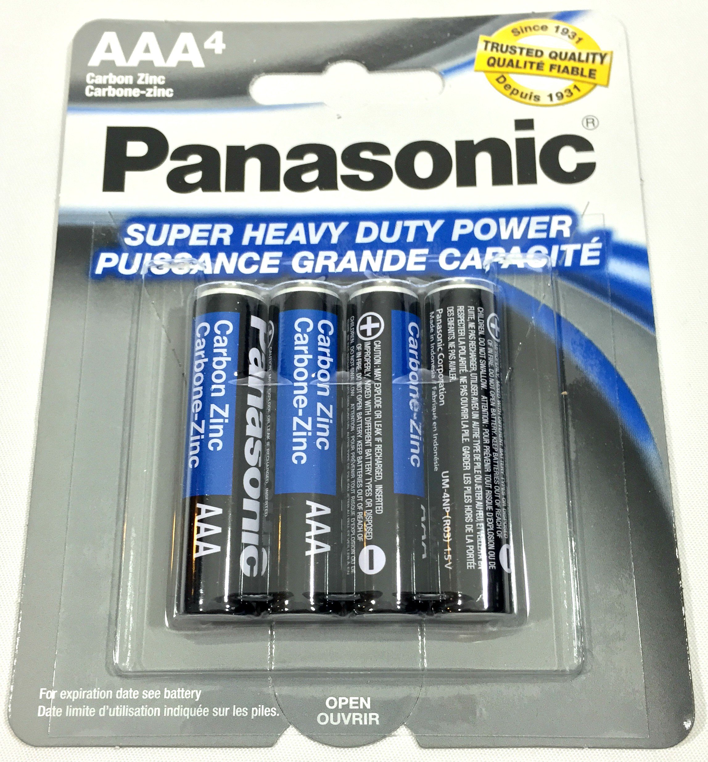 Panasonic 16-Pack AAA Super Heavy Duty Carbon Zinc Batteries 1.5V - Long Lasting Power for Toys, Remote Controls, Flashlights & Electronic Devices