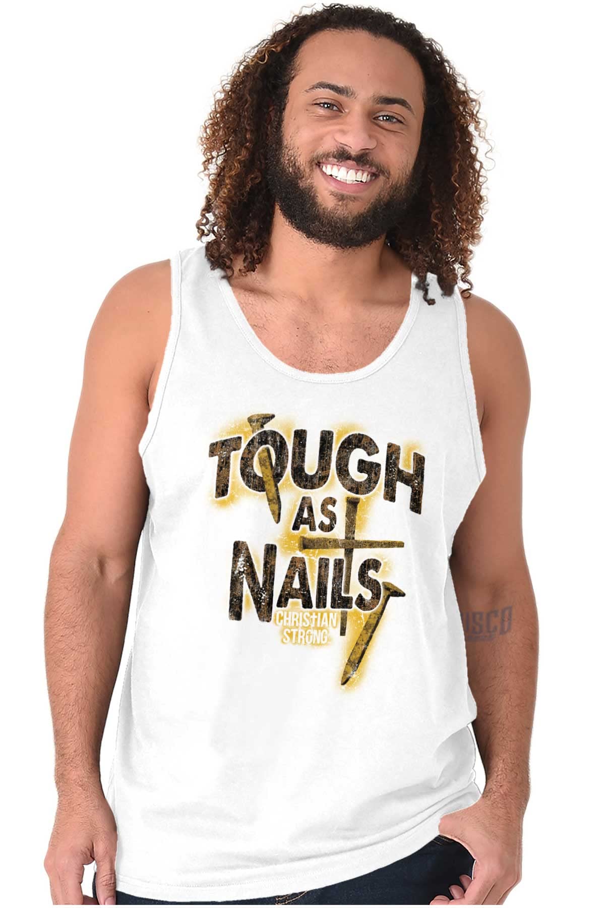 Men's Jesus Christ Cross Crucifix Sleeveless Tank Top - Religious Graphic Tee for Church, Worship & Christian Faith Apparel