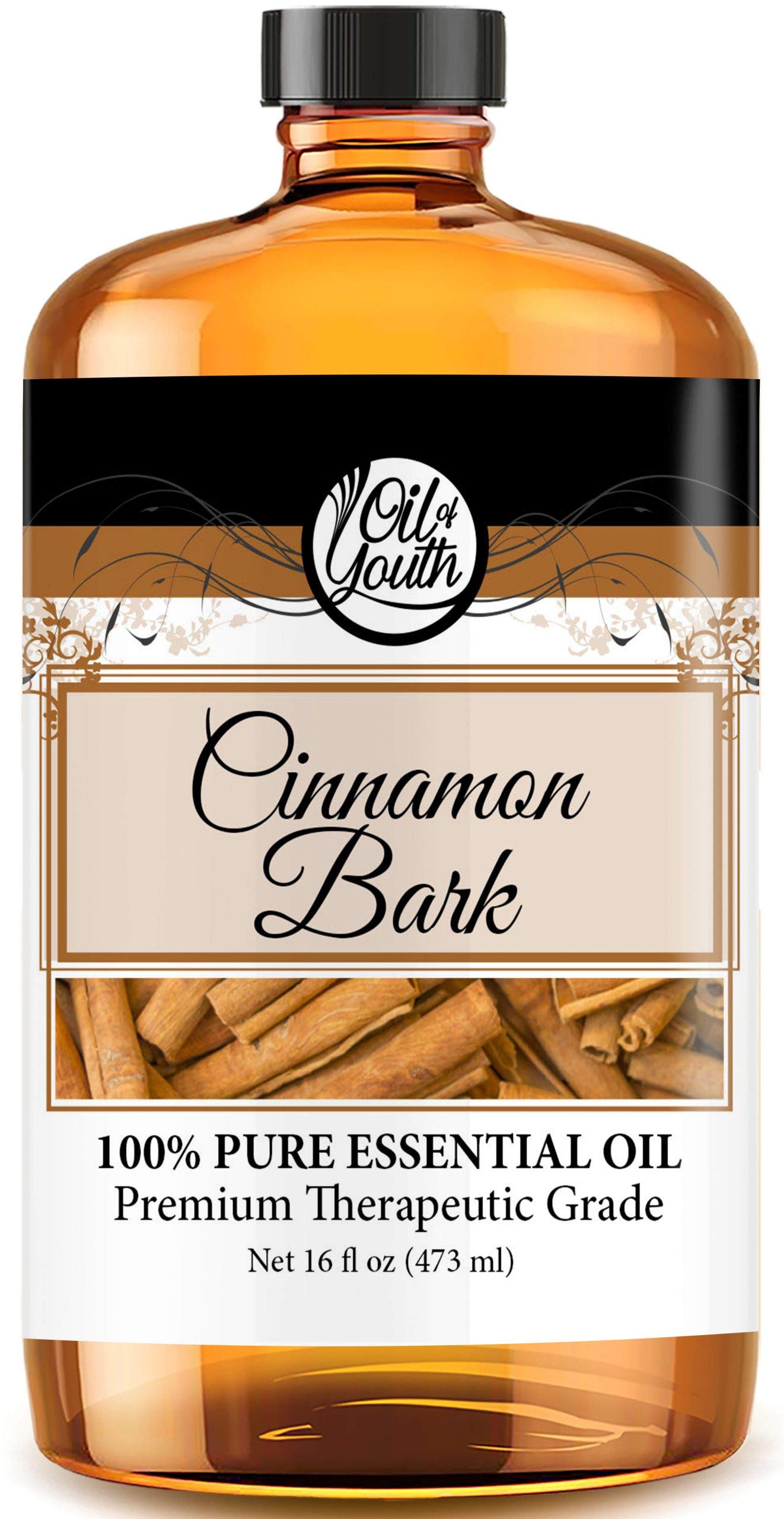 Youthful Glow Cinnamon Bark Essential Oil 16oz - 100% Pure Therapeutic Grade for Aromatherapy, Massage & DIY Skincare