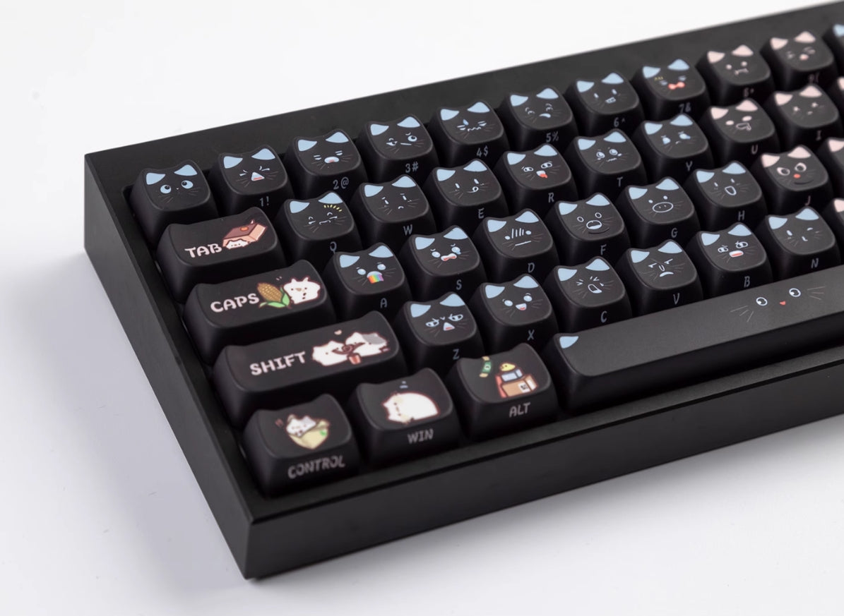 Black Cat Keycap - Cute Cat Ear Design for Mechanical Keyboards | Perfect for Gamers & Typists | Customizable & Durable for PC & Mac