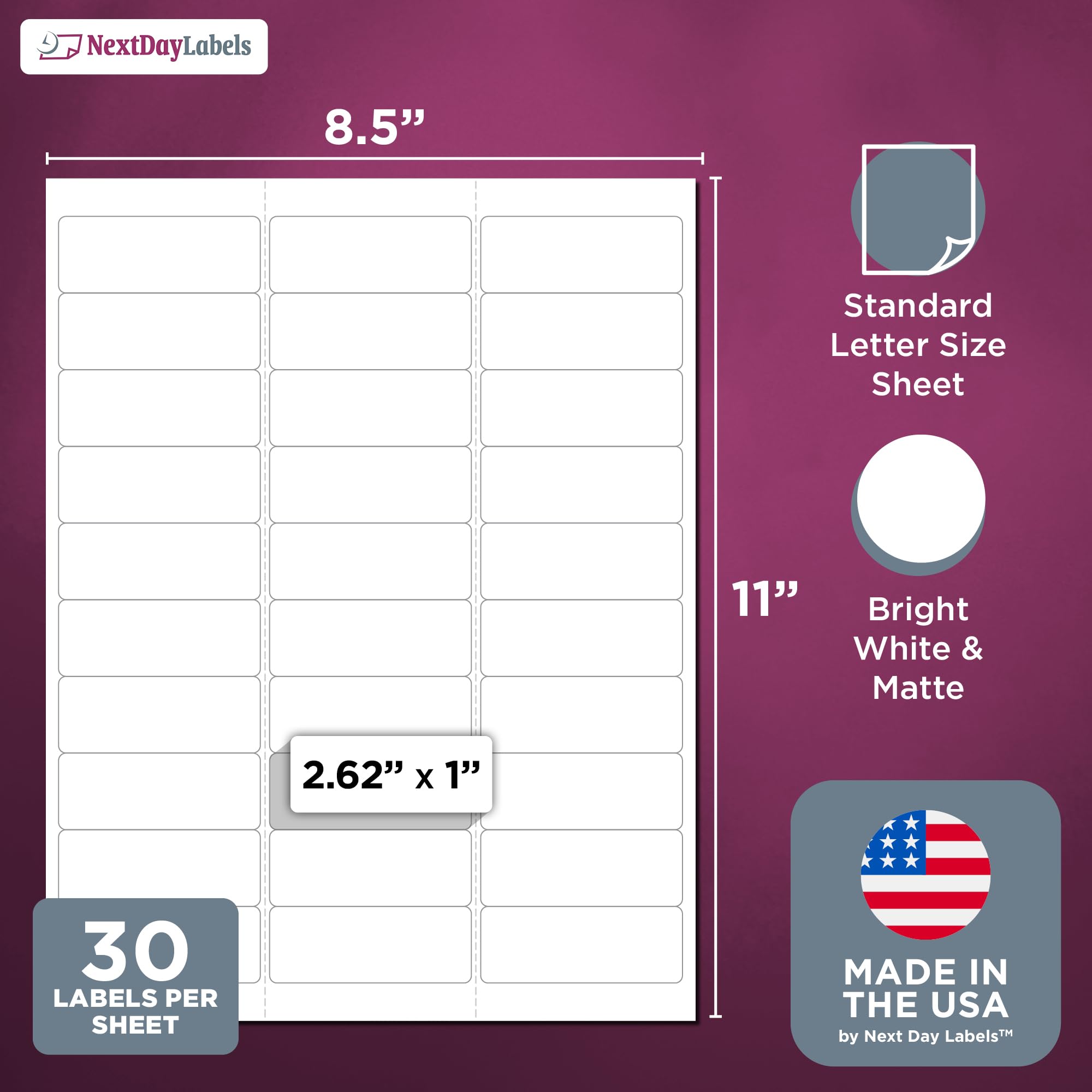 NextDayLabels - 2.5/8