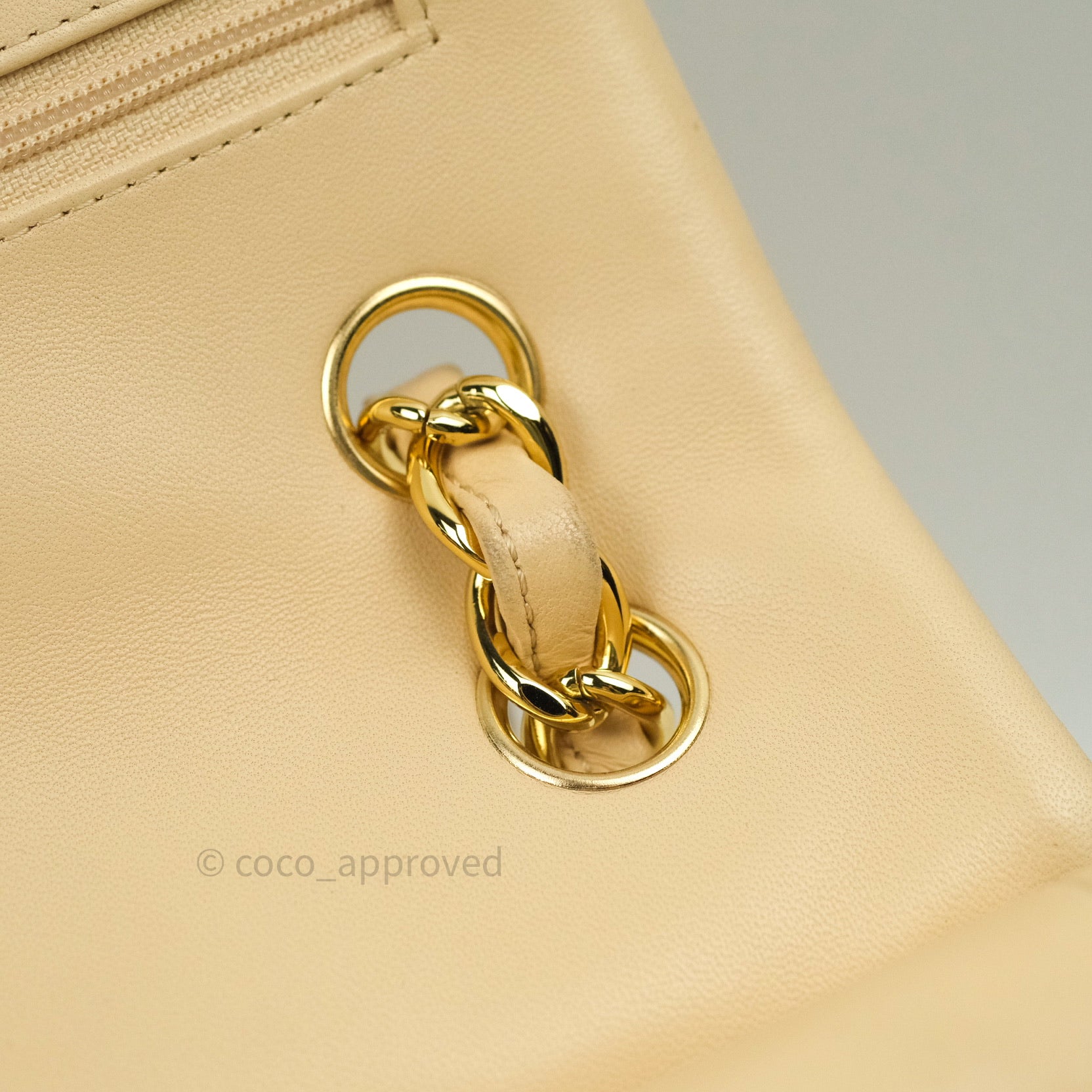 Chanel Classic Jumbo Double Flap Bag Beige Lambskin Leather with Gold Hardware - Luxury Designer Handbag for Women, Perfect for Parties, Dating & Special Occasions