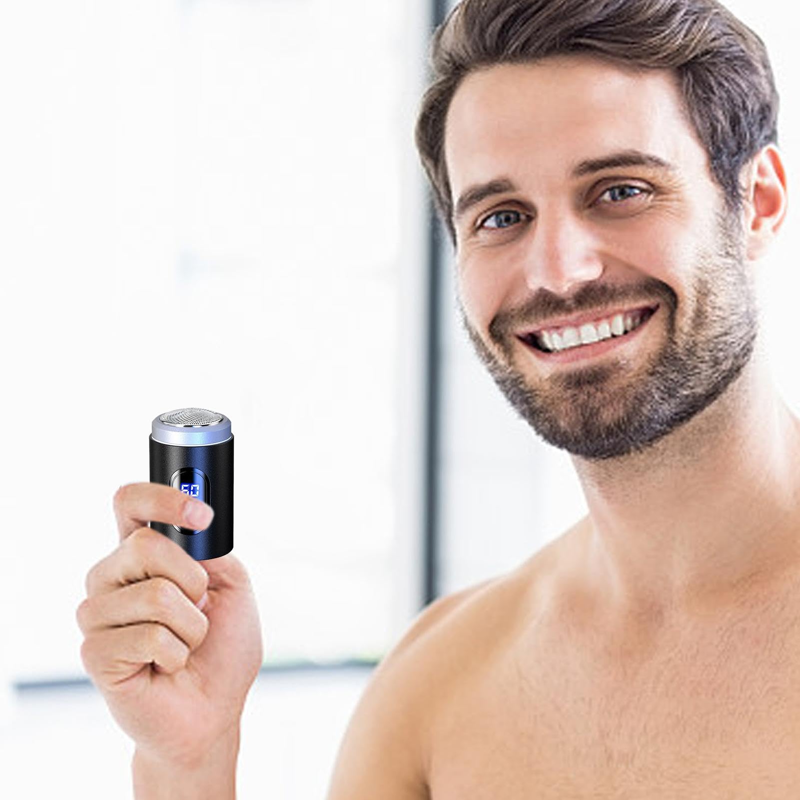 Professional Rechargeable Electric Shaver for Men - Cordless Beard Trimmer with Travel Case, Smooth Face Shaving for Home & Travel Use - Perfect Gift for Dad & Groom