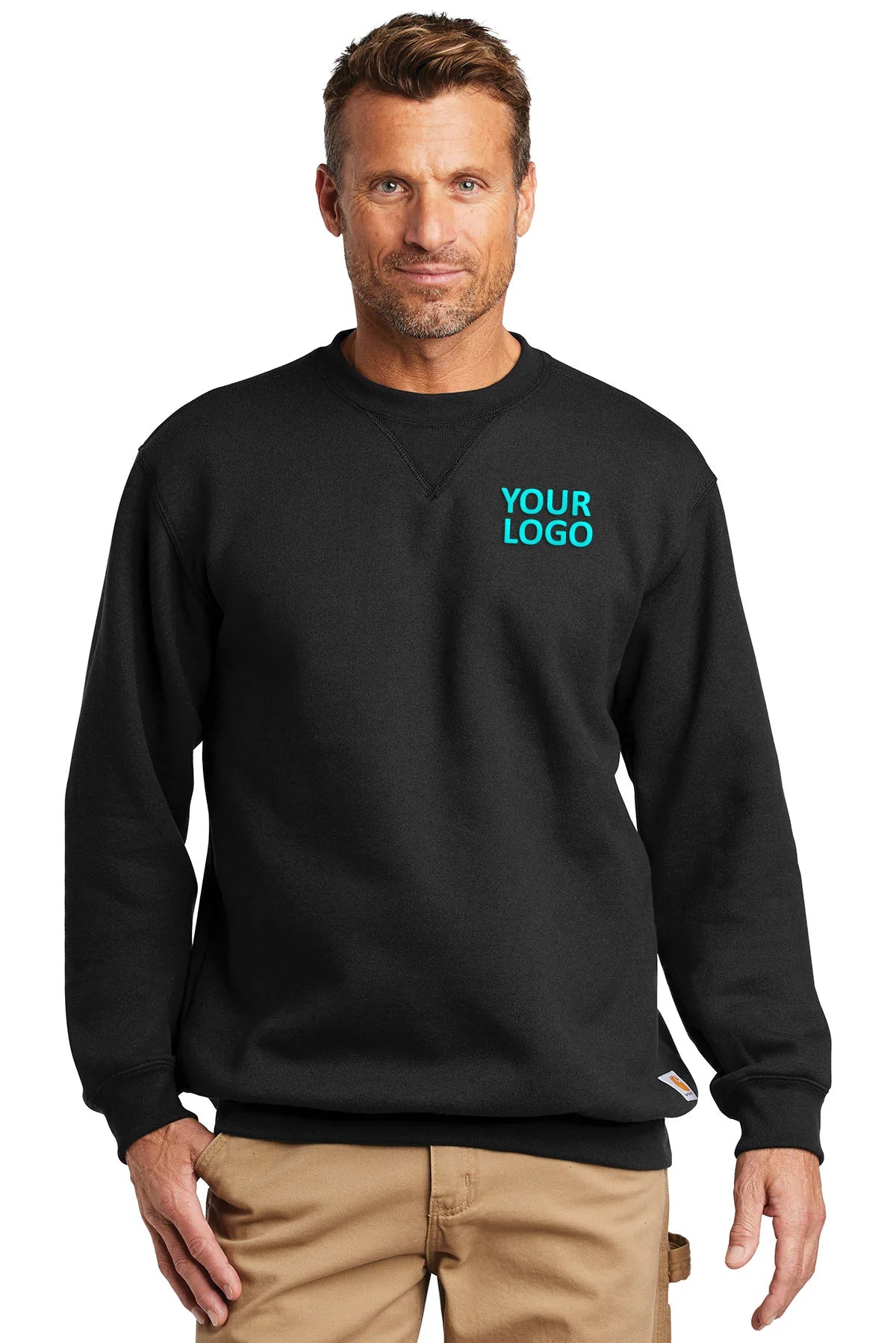 Carhartt Midweight Custom Sweatshirts for Men & Women - Comfortable Pullover Hoodie, Black - Perfect for Work, Outdoor Activities & Casual Wear