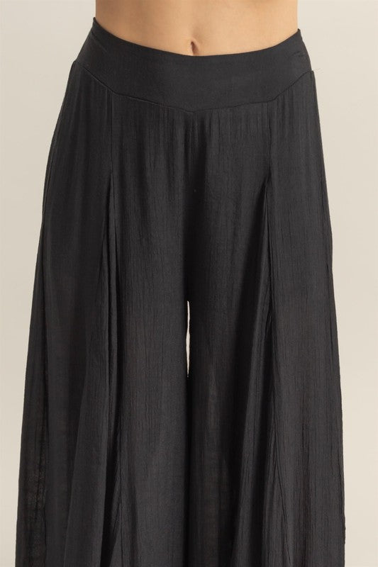 High Waist Ruffle Flared Wide Leg Pants for Women - Trendy Casual & Office Wear - Perfect for Work, Date Night & Everyday Outfits