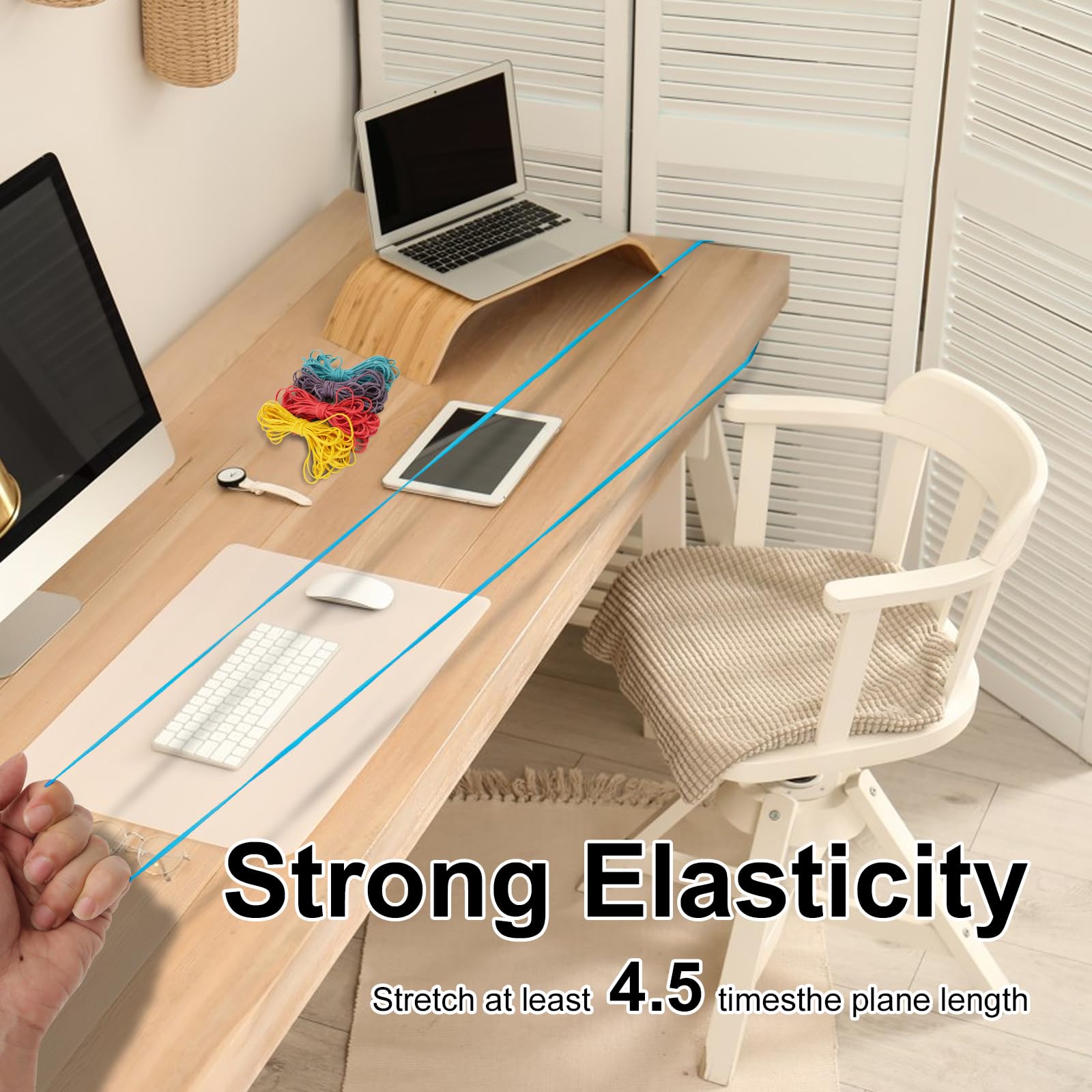 120 Pcs Heavy Duty Rubber Bands - 7 Inch Large Colored Office Elastic Bands for File Folders, Mailing, Bundling & Organizing | Extra Long Durable Rubber Loops for Home, Office & Warehouse Use